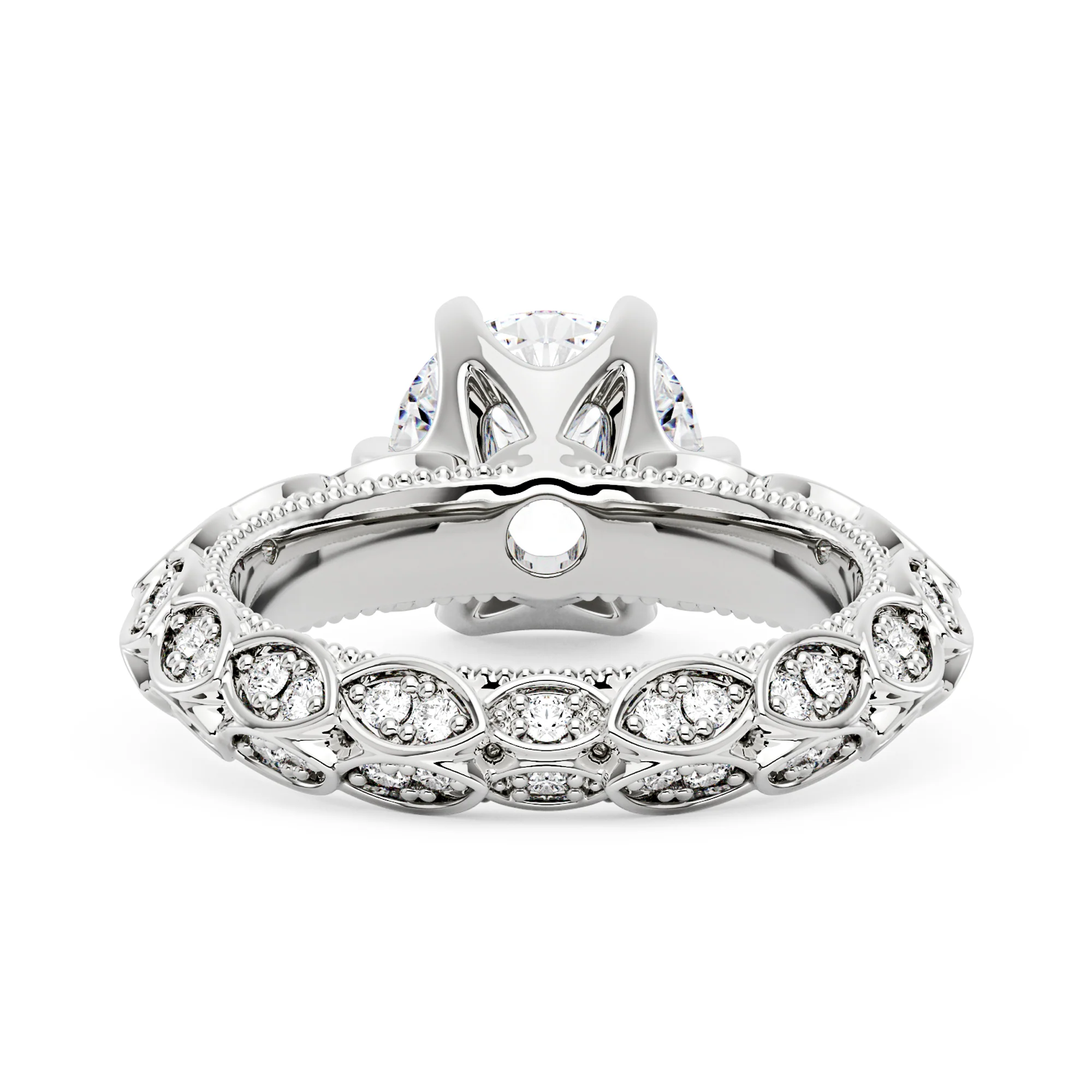 Luxury Band Solitaire Moissanite Engagement Ring - Image 3
