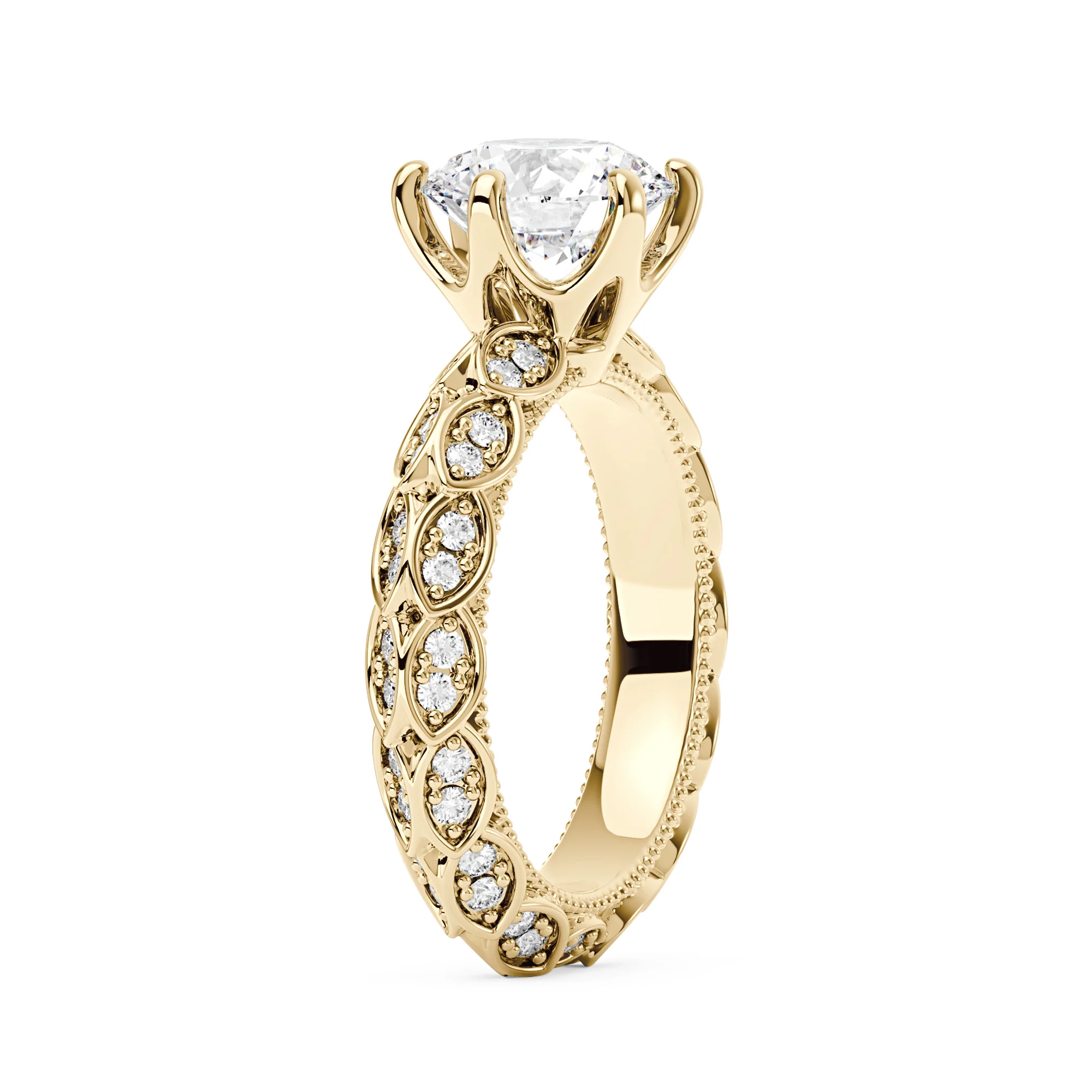 Luxury Band Solitaire Moissanite Engagement Ring - Image 5