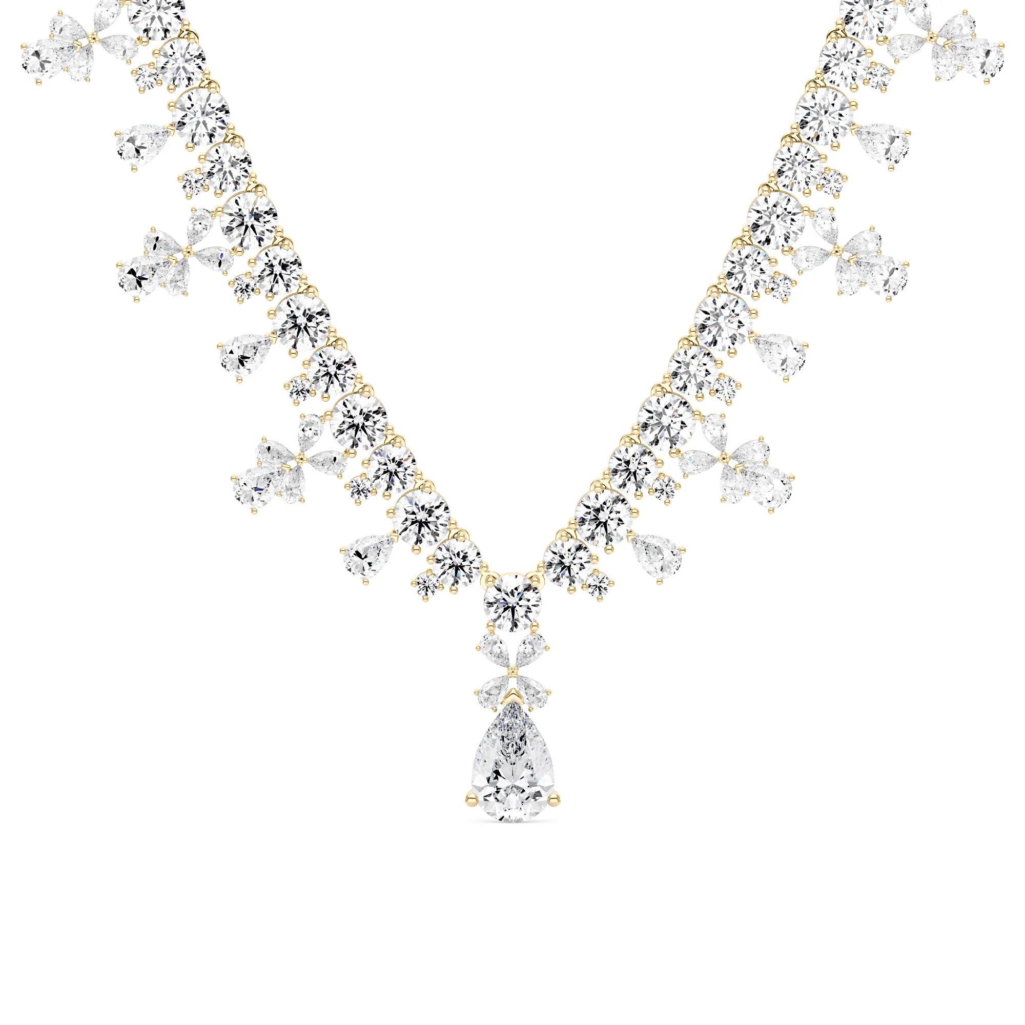 Luxury Floral Moissanite Bridal Necklace - Image 4