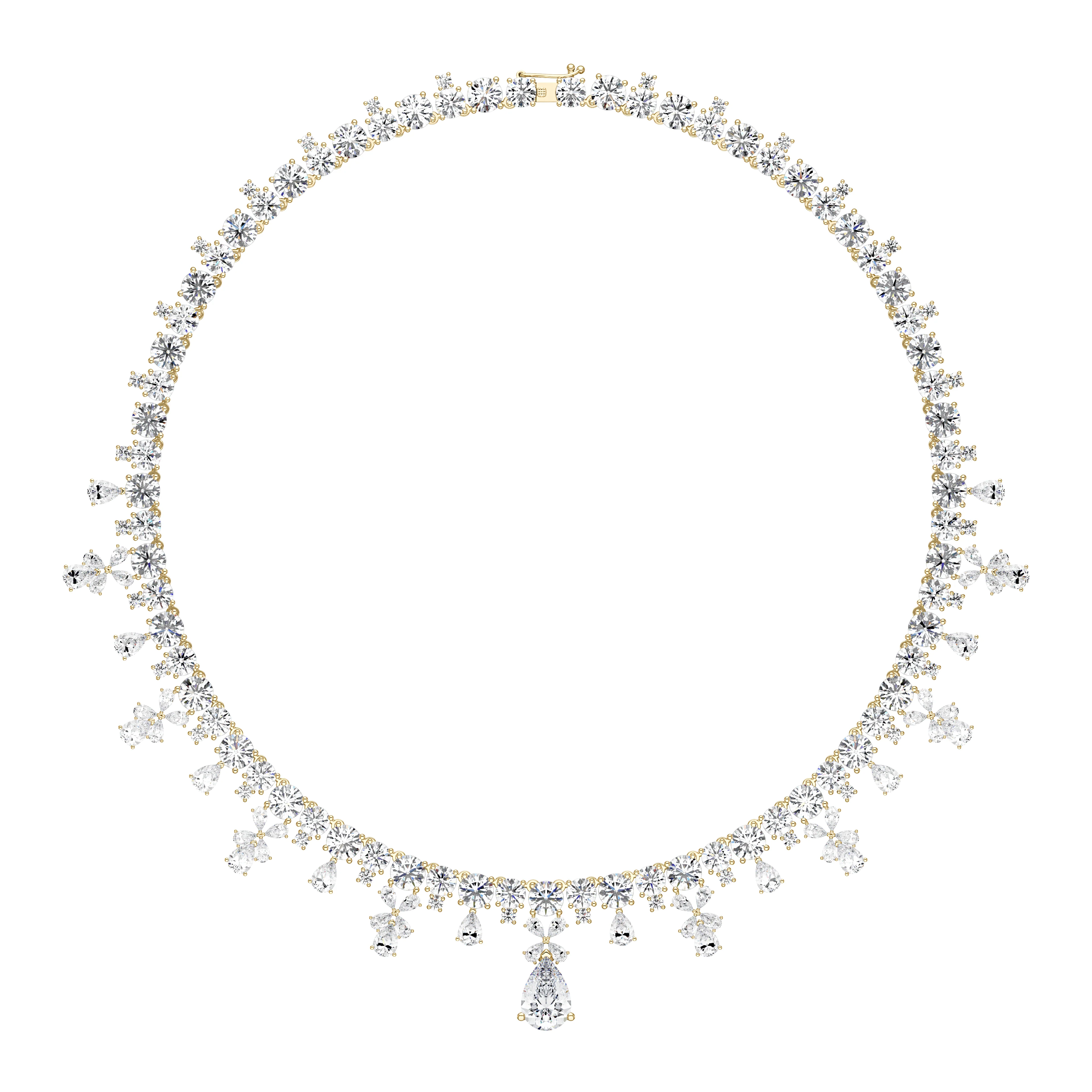 Luxury Floral Moissanite Bridal Necklace - Image 5