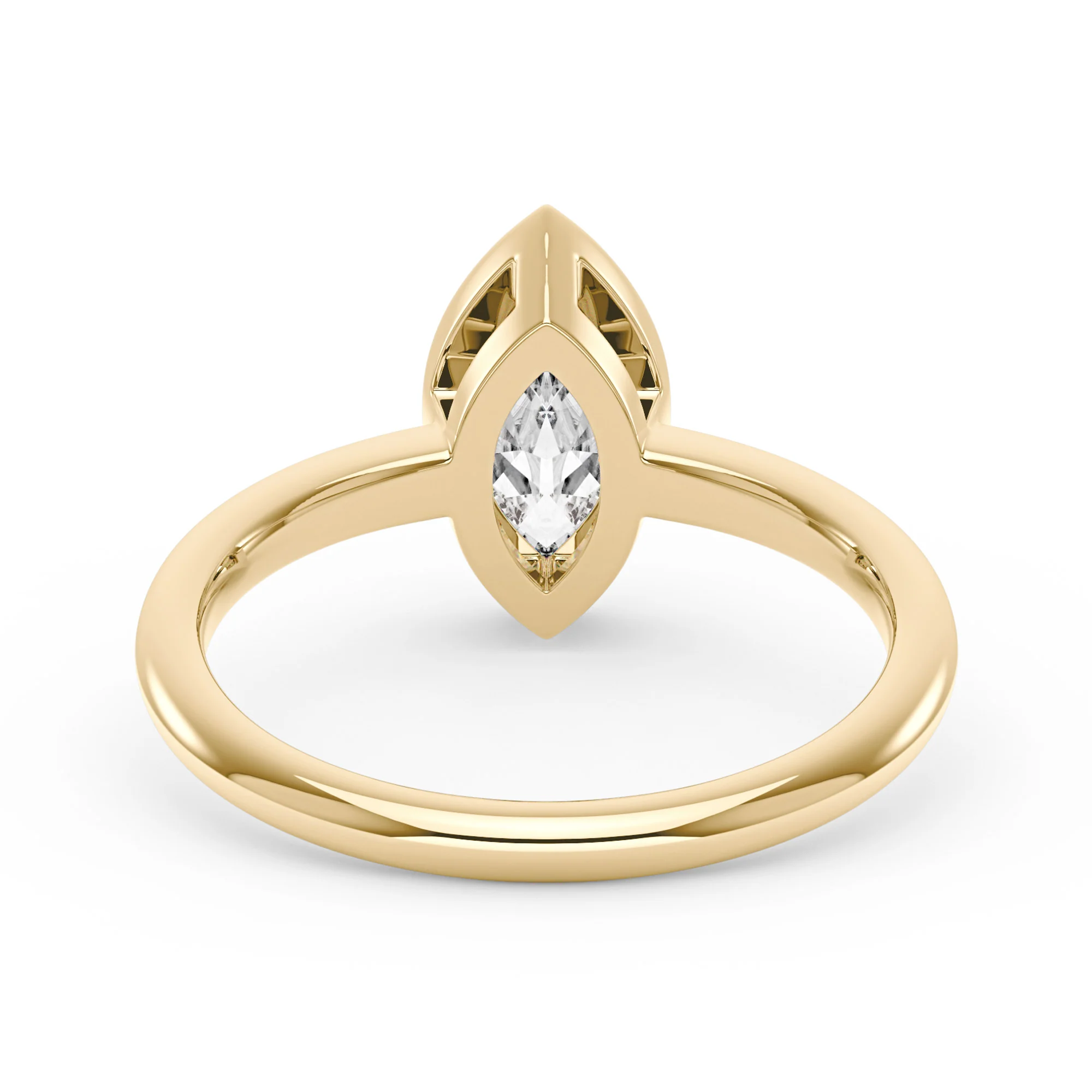 Marquise Cut Moissanite Bezel Ring - Image 6