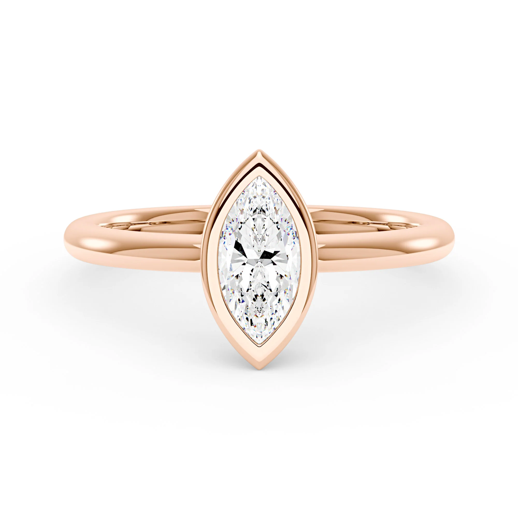 Marquise Cut Moissanite Bezel Ring - Image 7