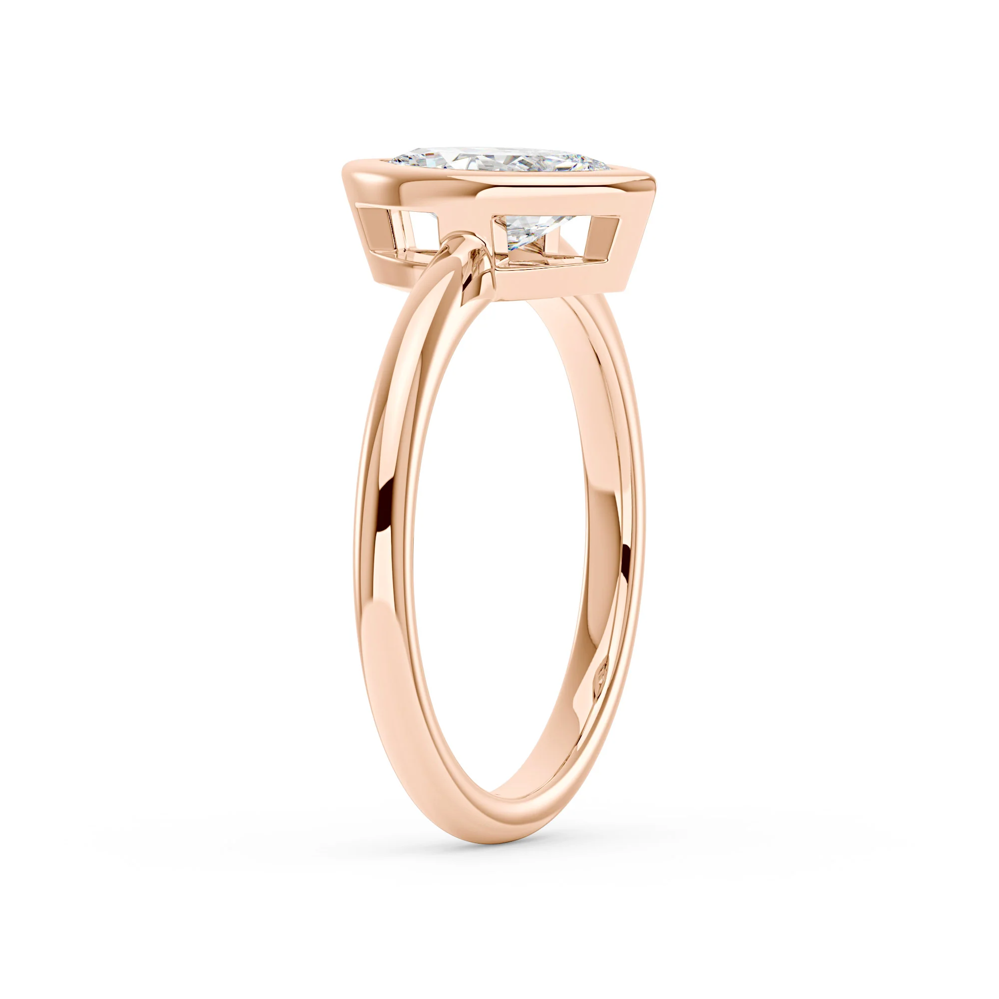 Marquise Cut Moissanite Bezel Ring - Image 8