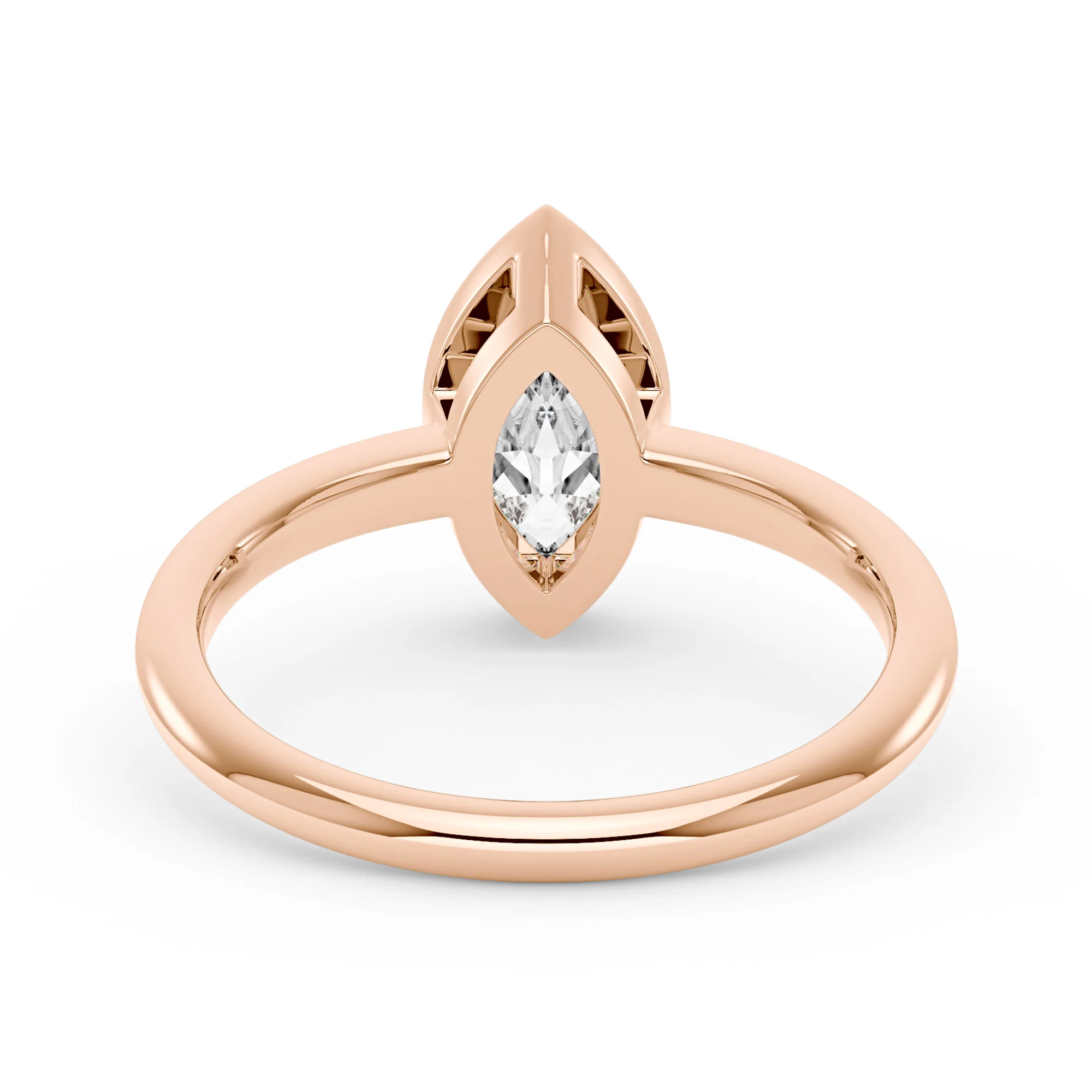 Marquise Cut Moissanite Bezel Ring - Image 9