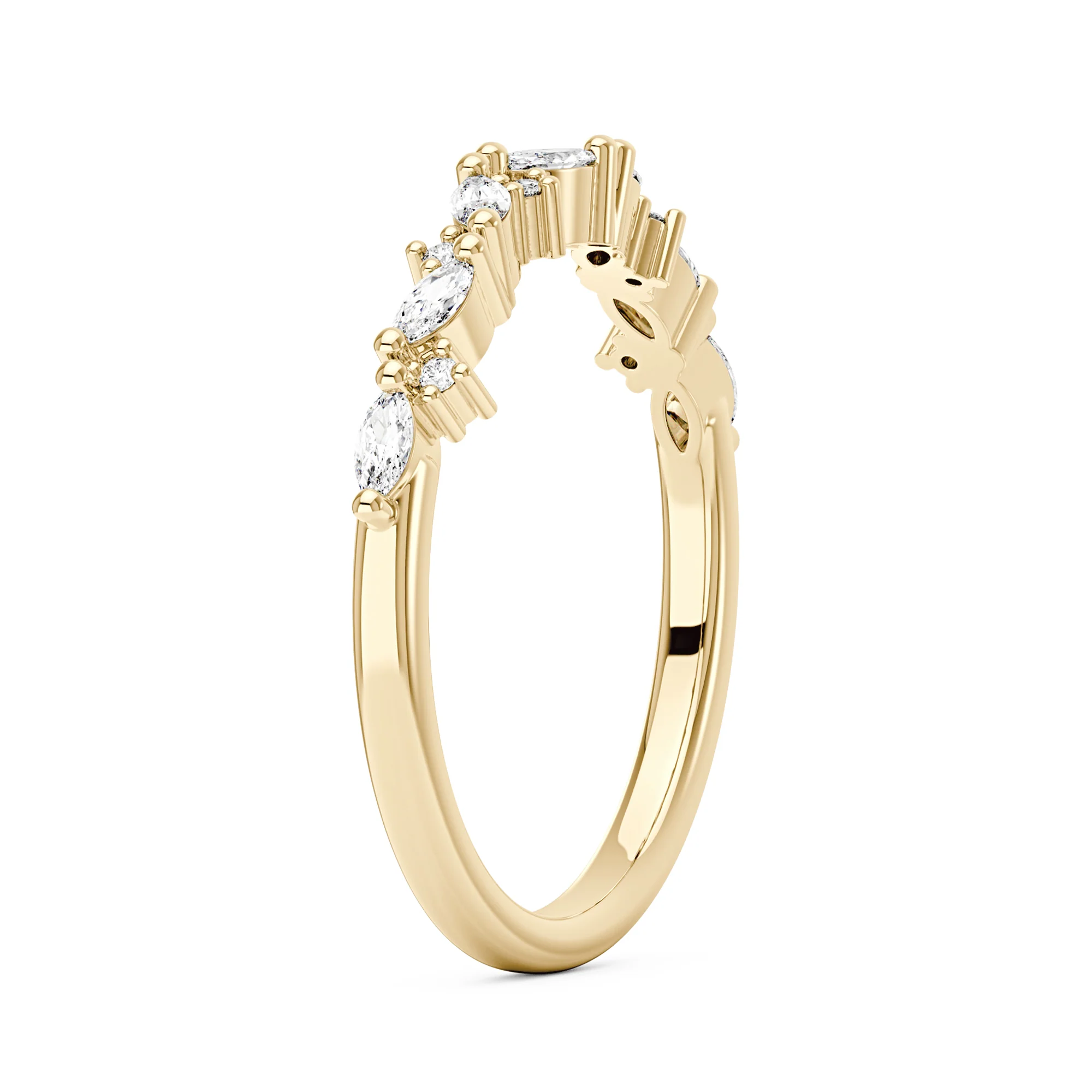Nature Inspired Marquise Moissanite Half Eternity Band - Image 3