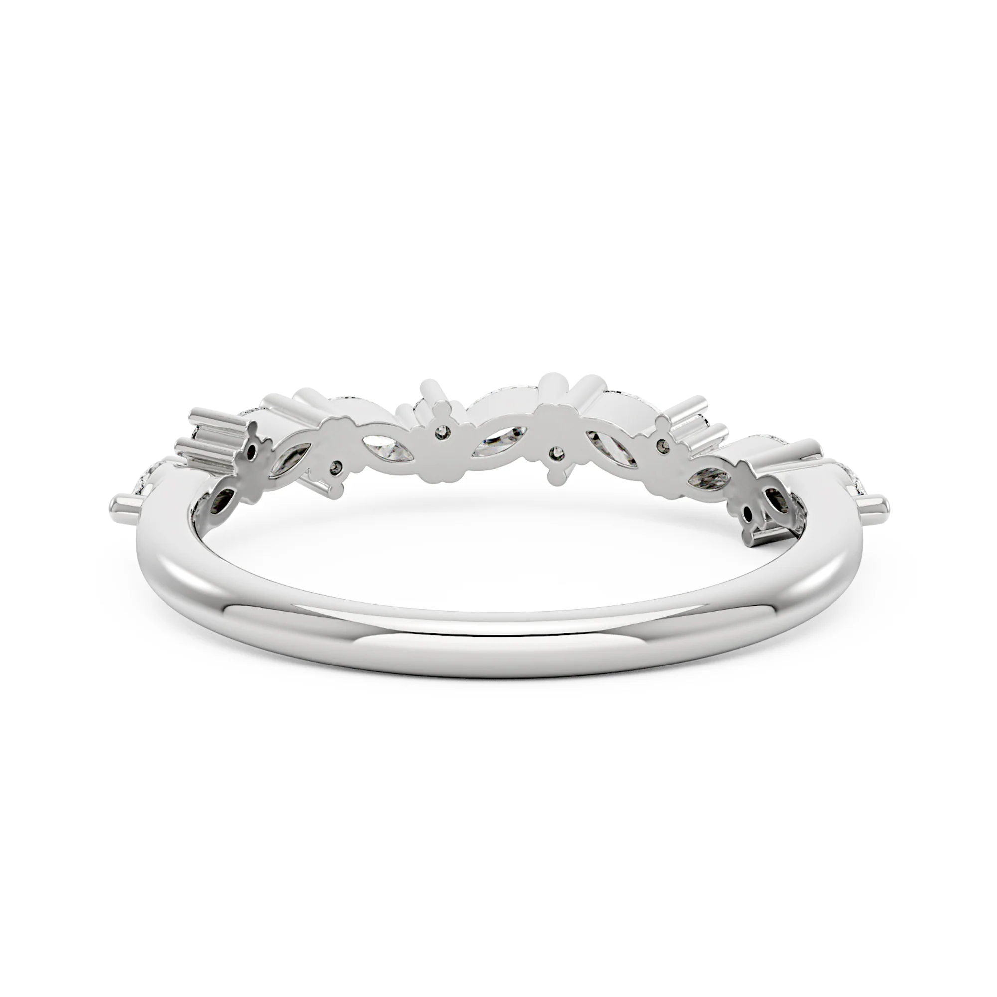 Nature Inspired Marquise Moissanite Half Eternity Band - Image 5