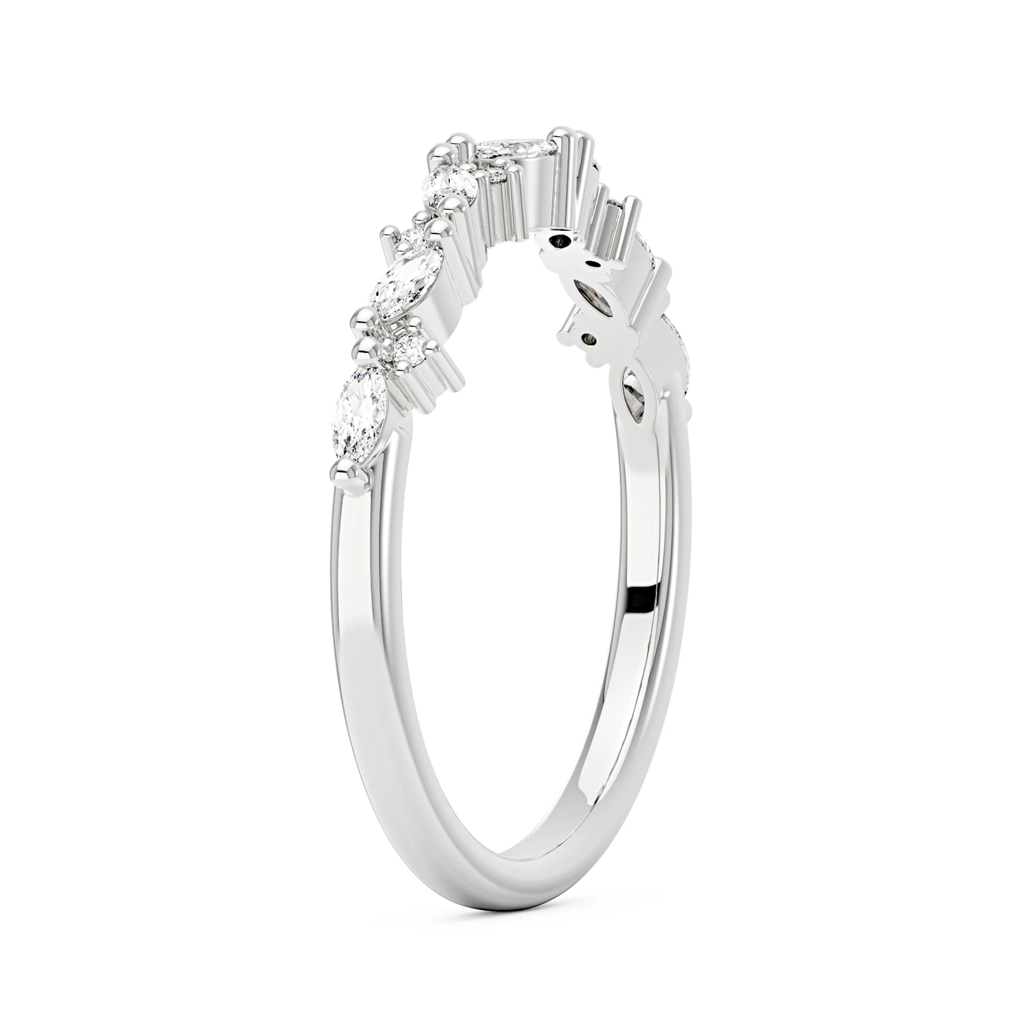Nature Inspired Marquise Moissanite Half Eternity Band - Image 6