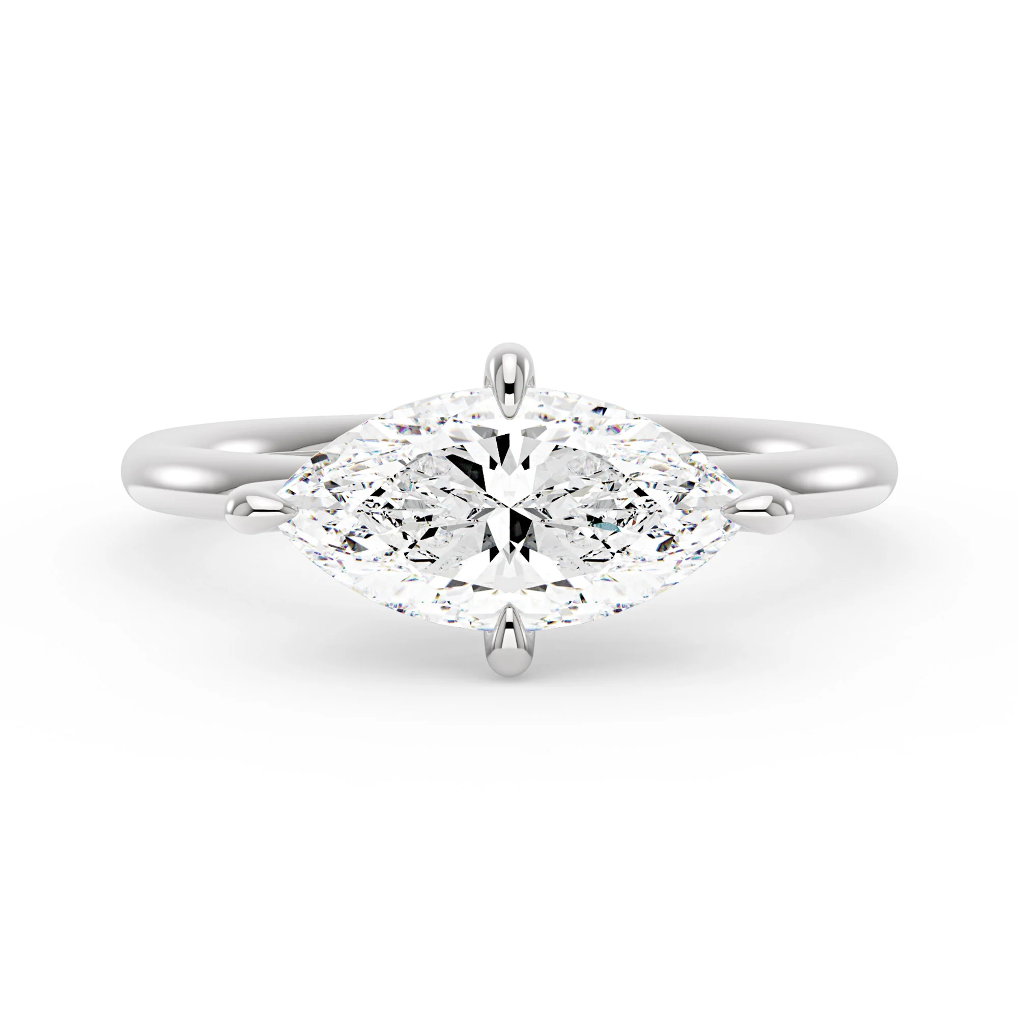 Marquise Moissanite East West Solitaire Ring - Image 4