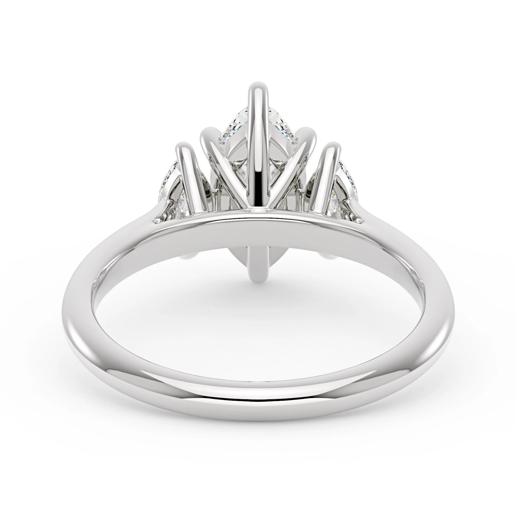 Marquise Moissanite Three Stone Ring - Image 3