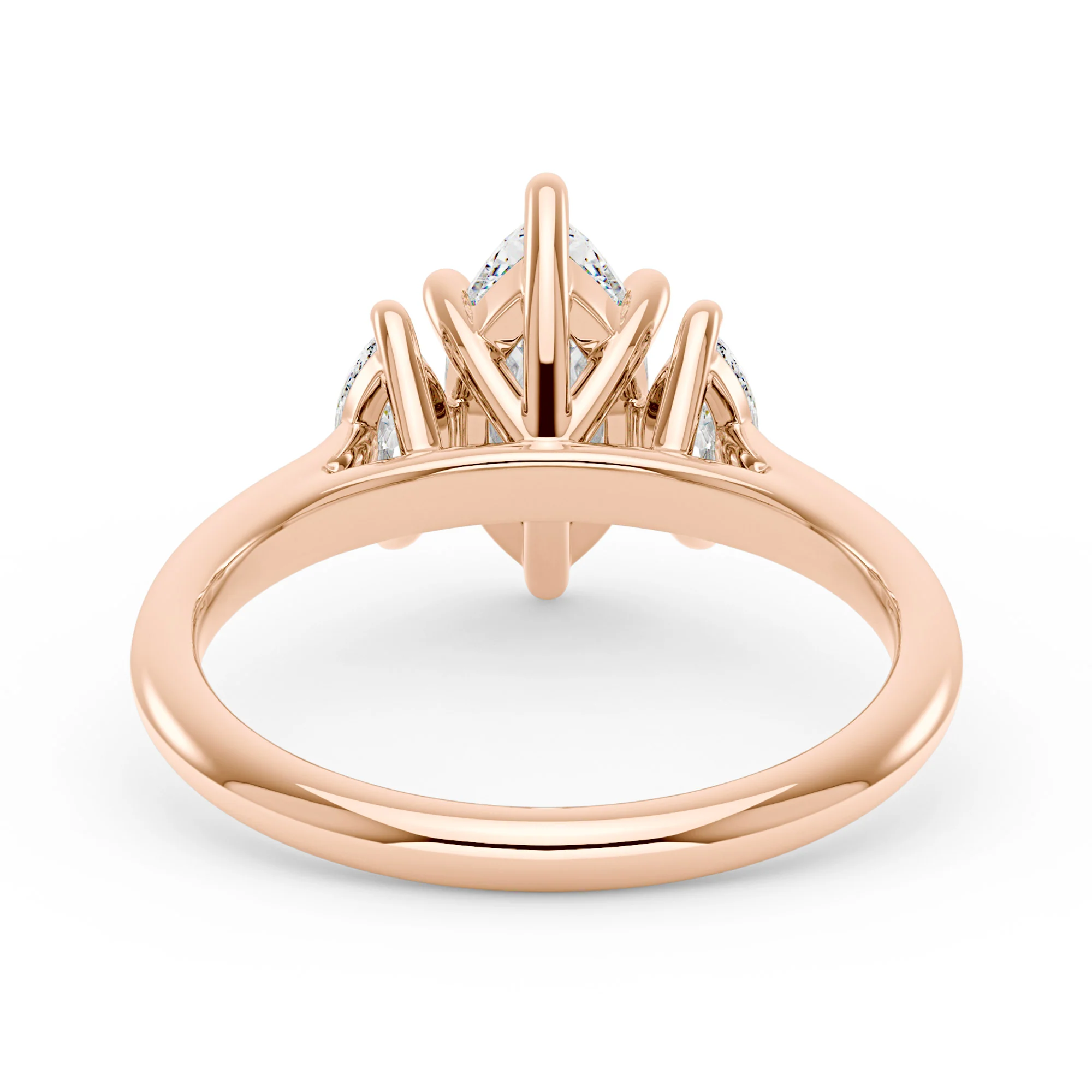 Marquise Moissanite Three Stone Ring - Image 9