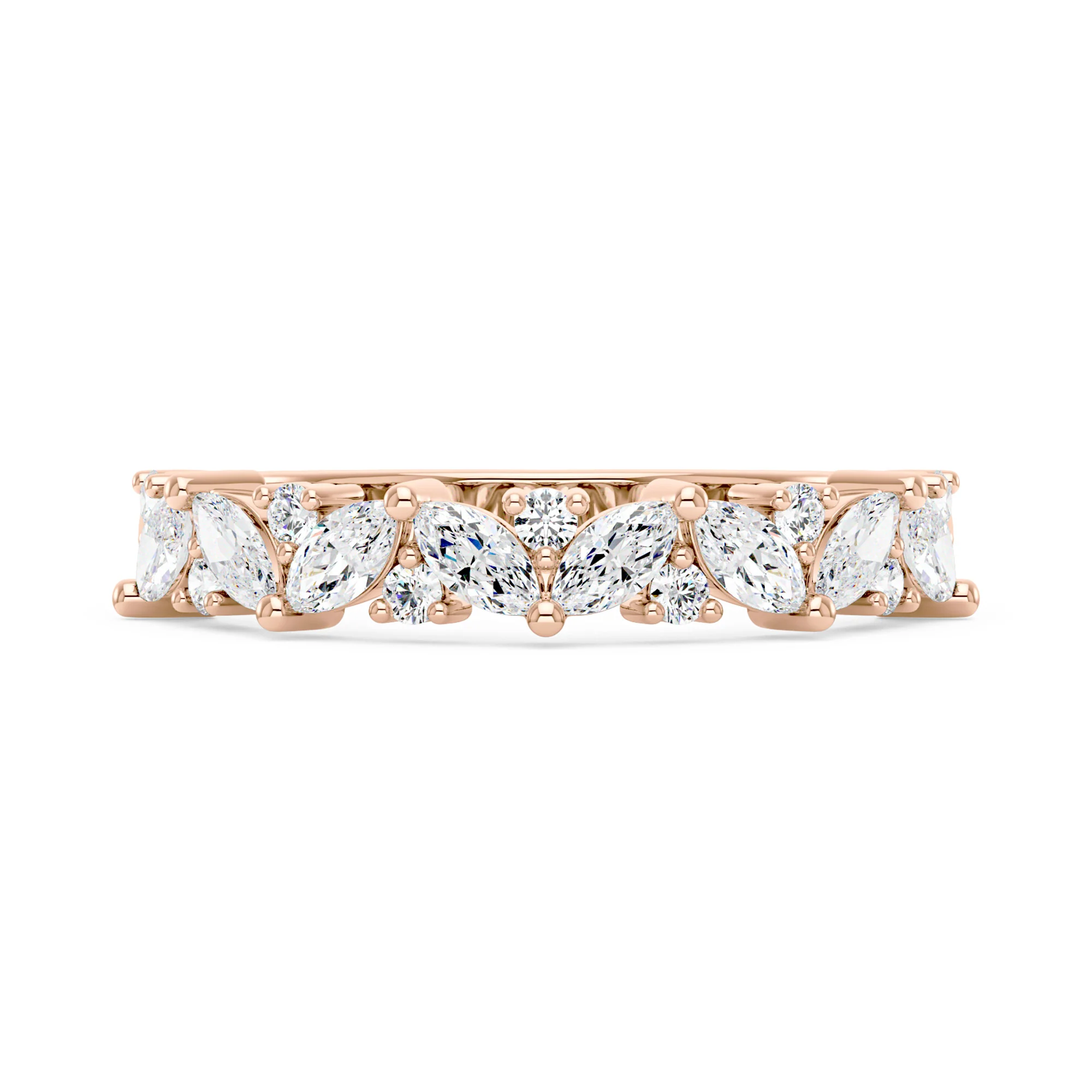 Marquise & Round Half Eternity Band Ring - Image 7