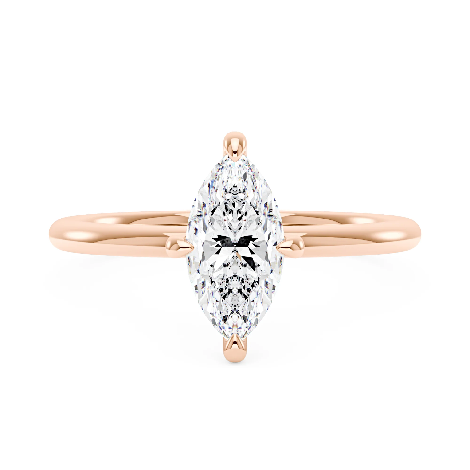 Marquise Shaped Moissanite Solitaire Ring with Hidden Halo - Image 7