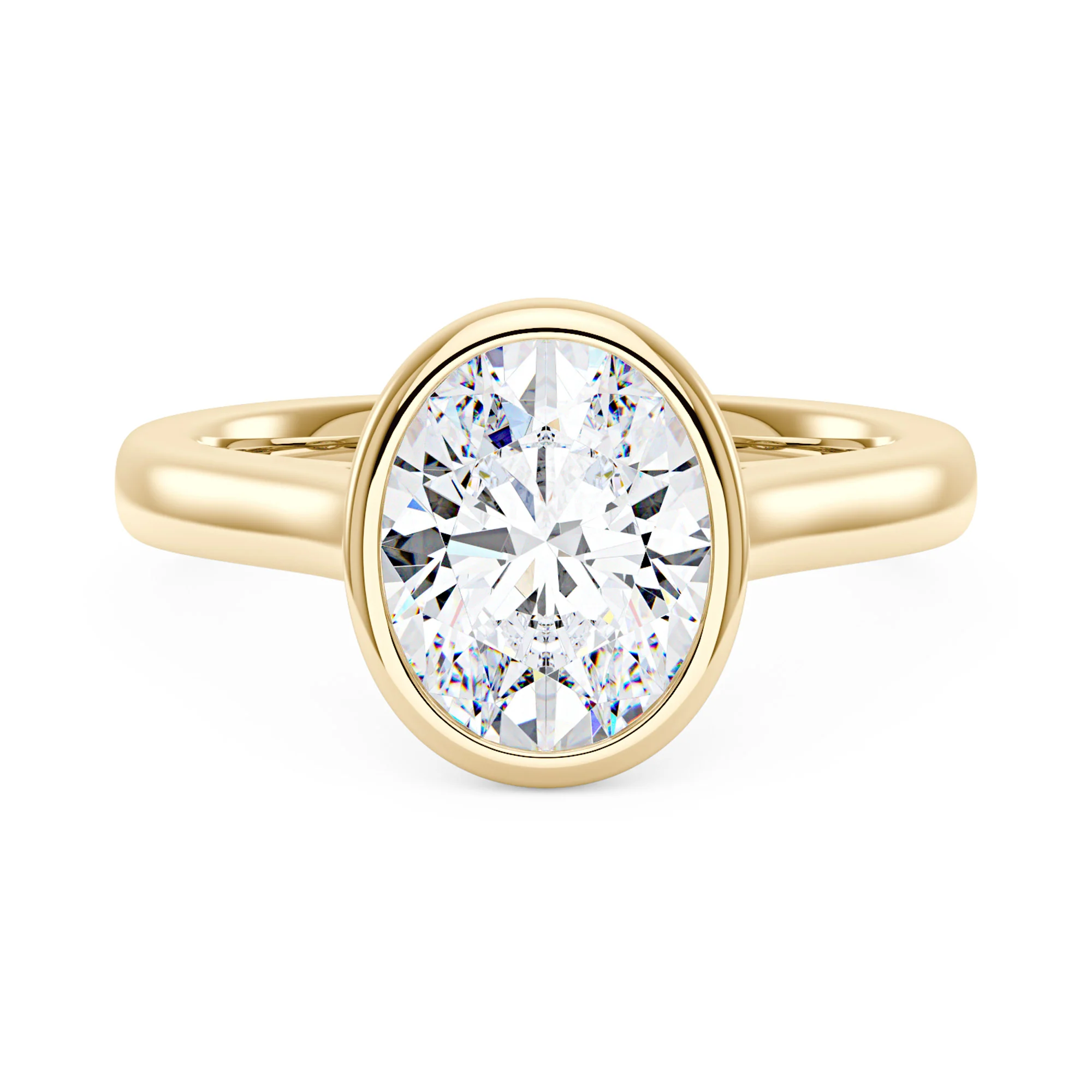 Minimalist Oval Cut Engagement Bezel Ring - Image 4