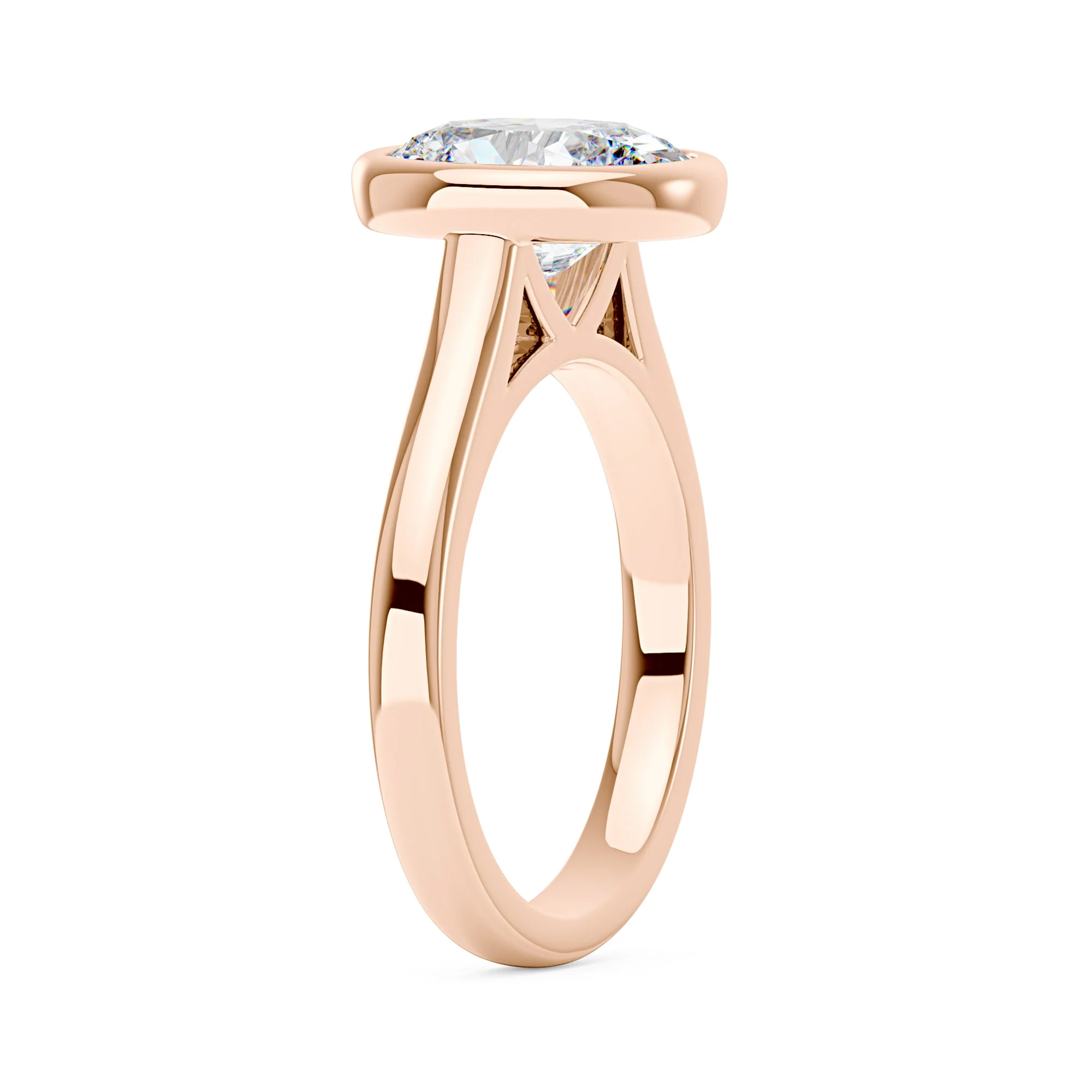 Minimalist Oval Cut Engagement Bezel Ring - Image 8