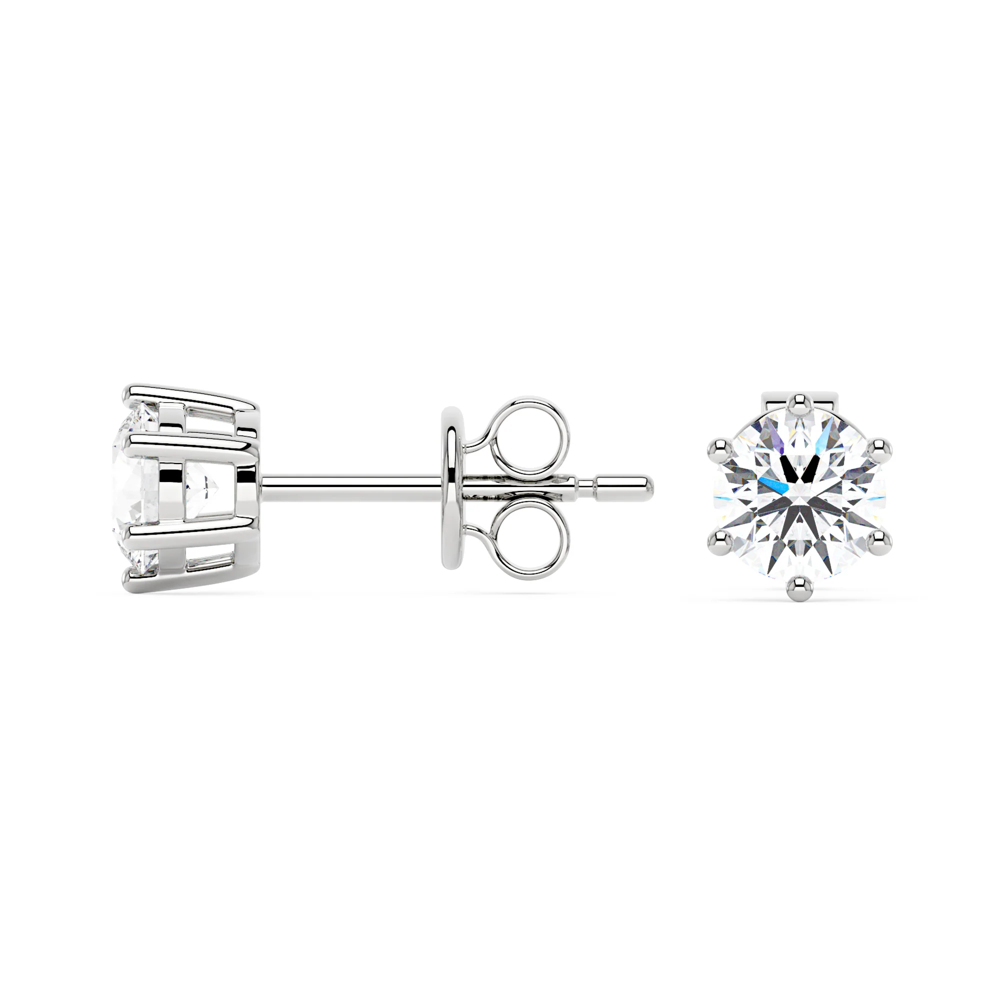 Modern Moissanite 6-Prong Studs - Image 3