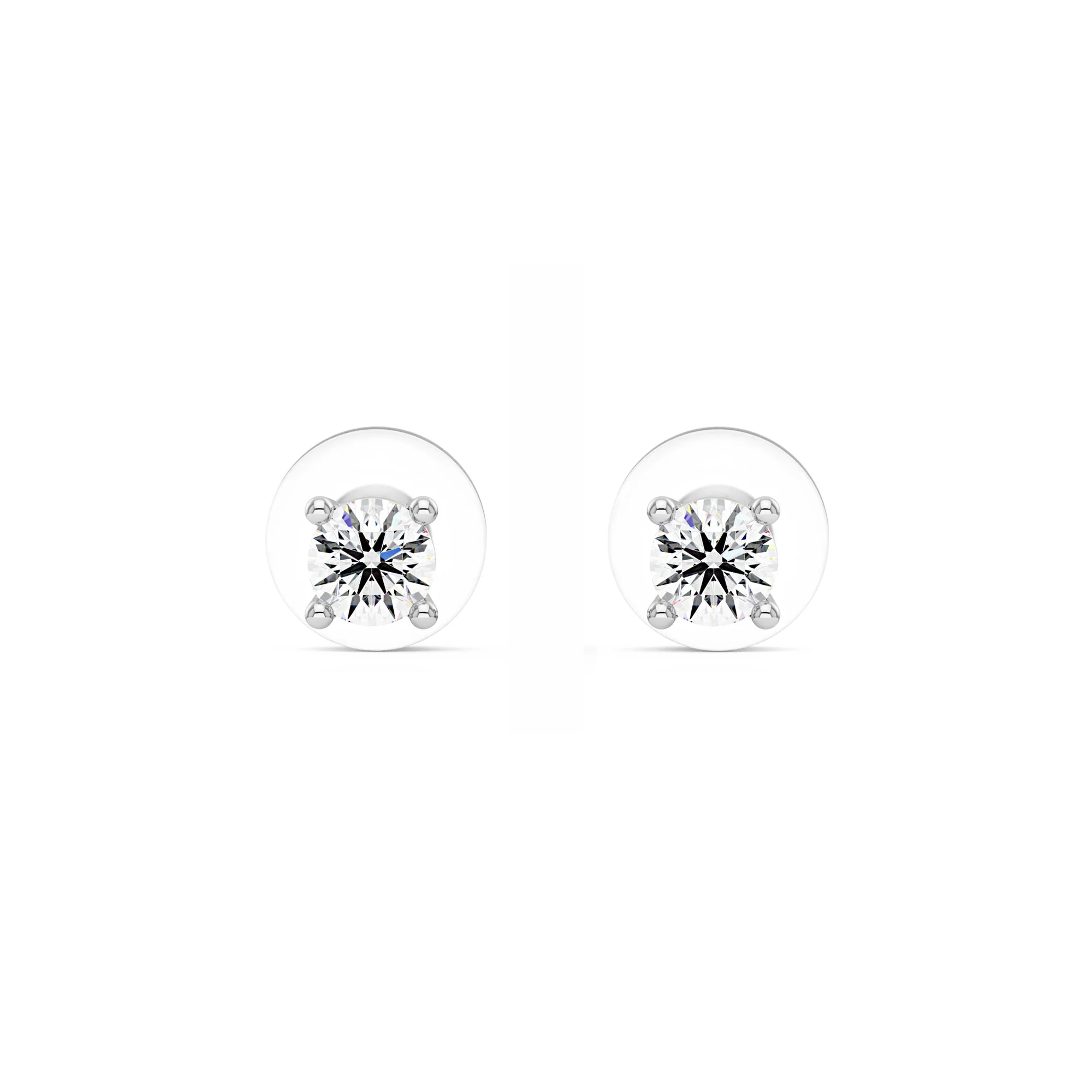 0.2 Carat Moissanite 4-Prong Basket Setting Stud Earrings in 14K Gold - Image 4
