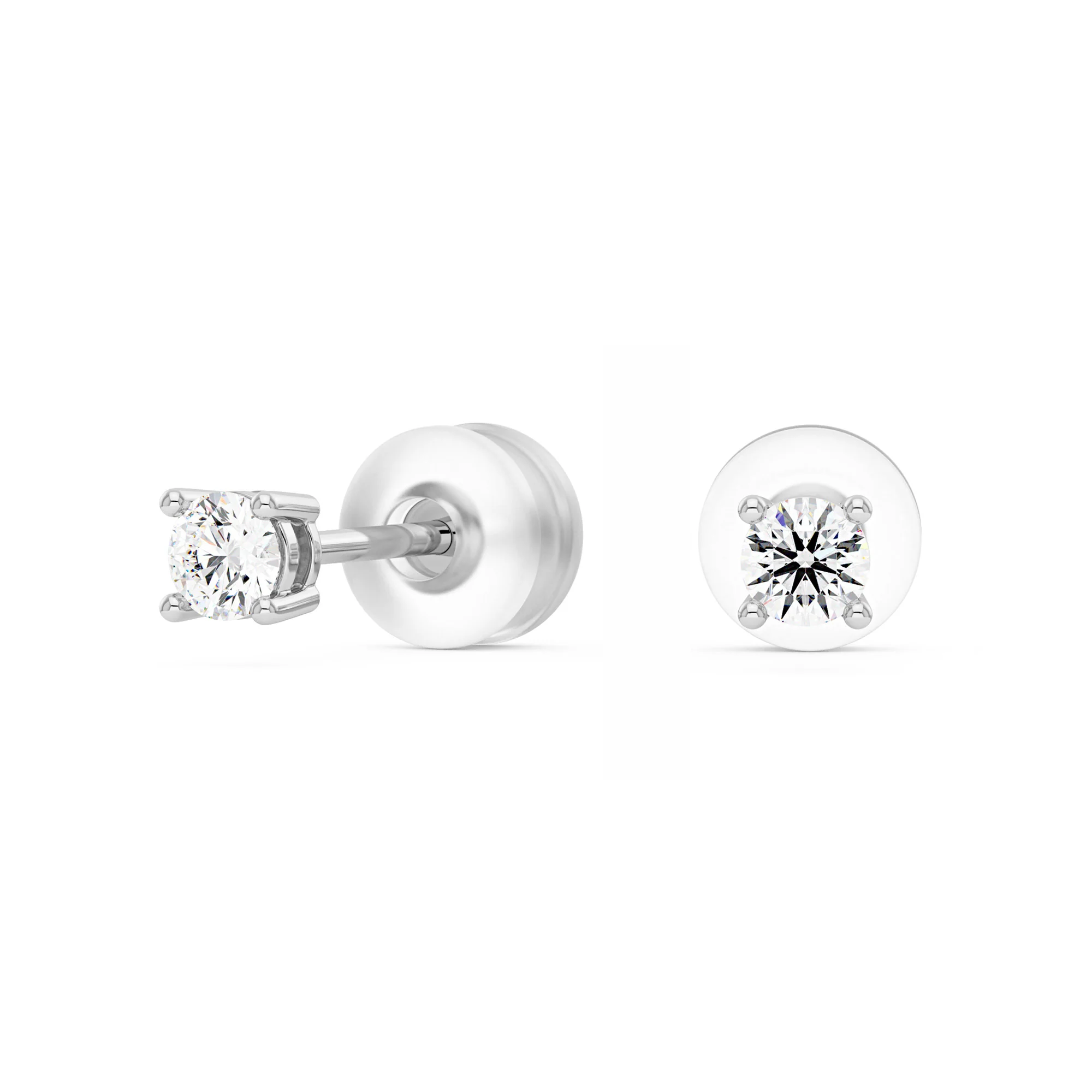 0.2 Carat Moissanite 4-Prong Basket Setting Stud Earrings in 14K Gold - Image 5