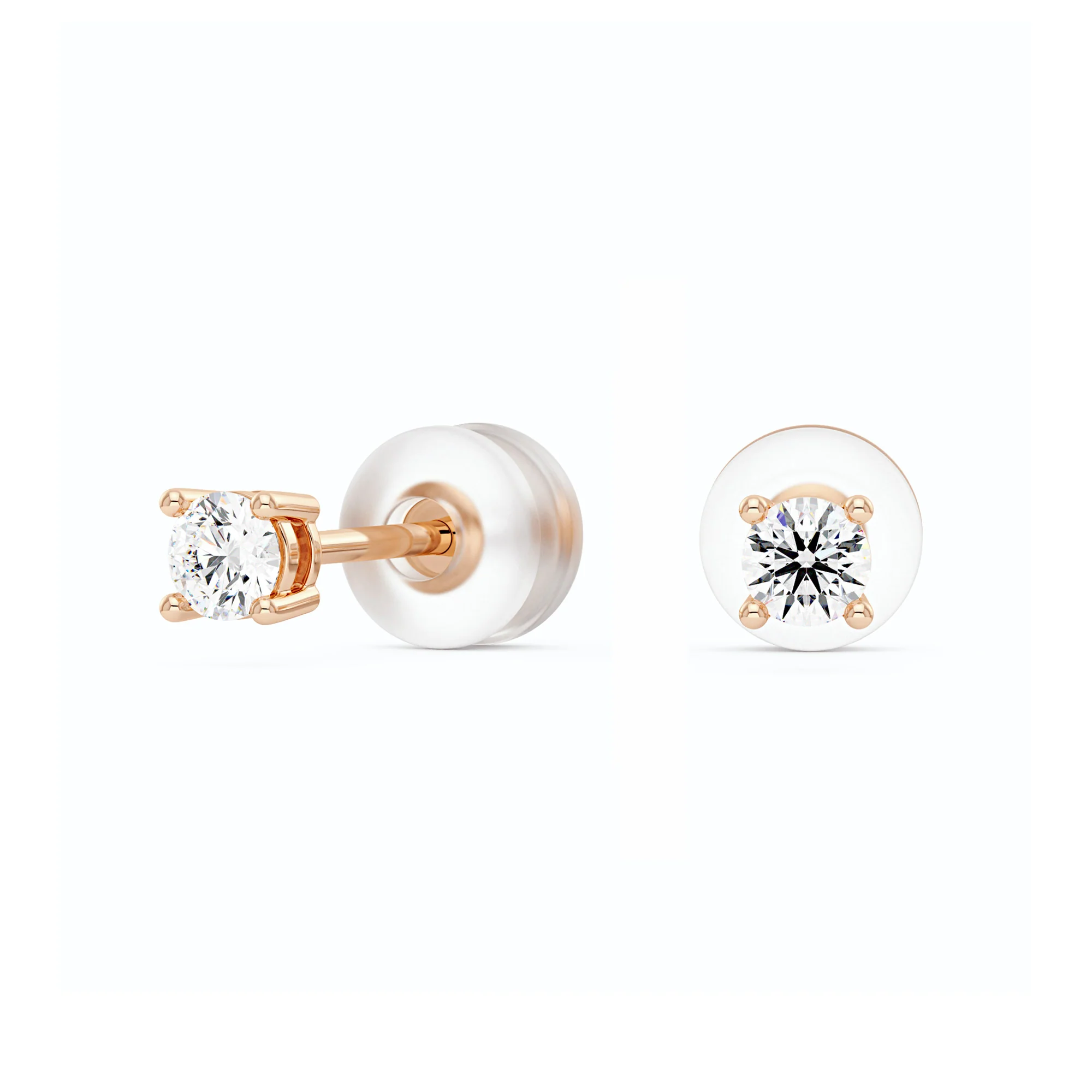 0.2 Carat Moissanite 4-Prong Basket Setting Stud Earrings in 14K Gold - Image 8