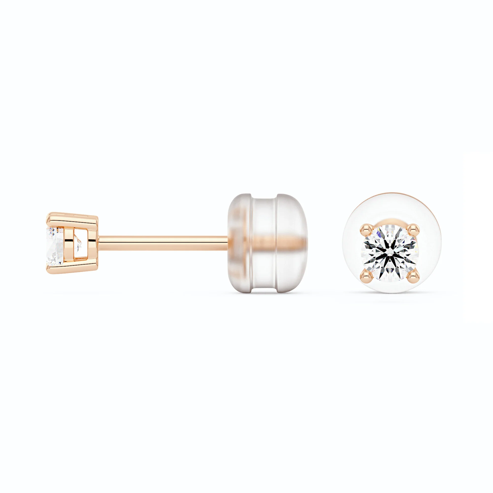 0.2 Carat Moissanite 4-Prong Basket Setting Stud Earrings in 14K Gold - Image 9
