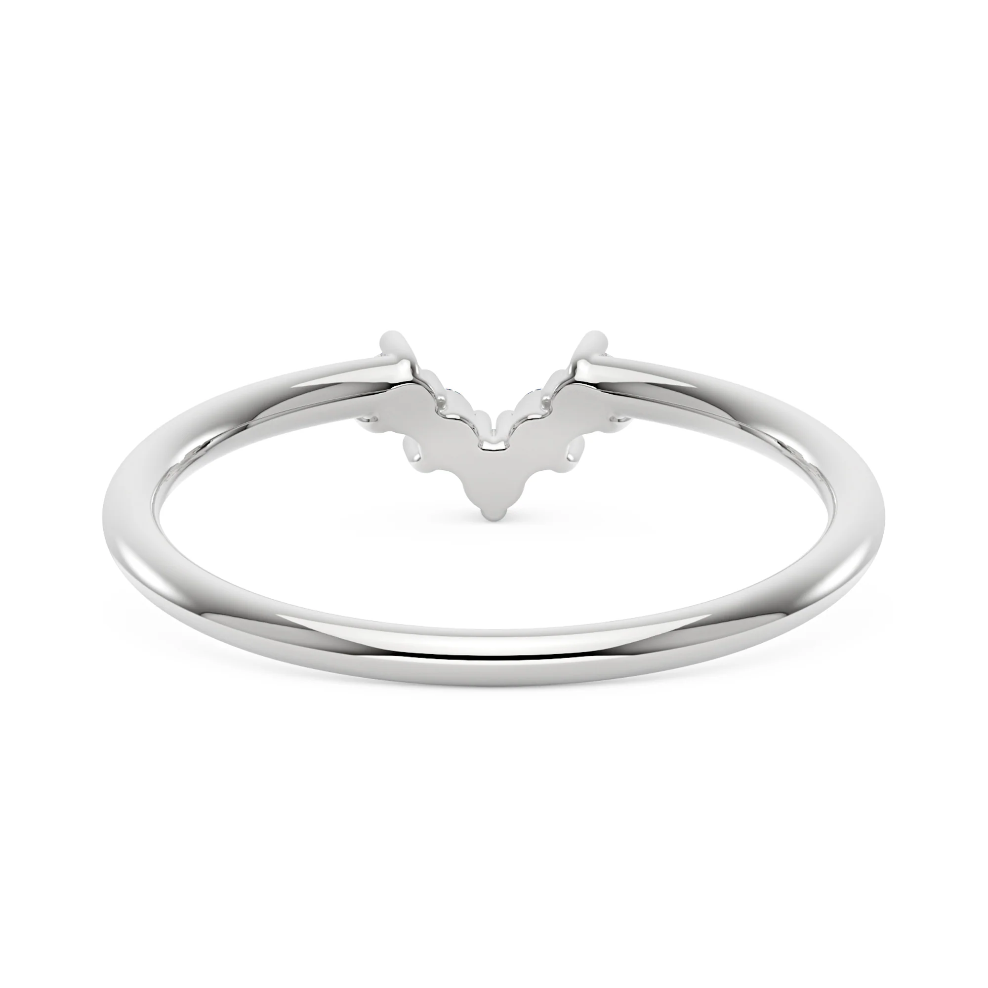 Arched Round 5 Stone Moissanite Wedding Band - Image 3