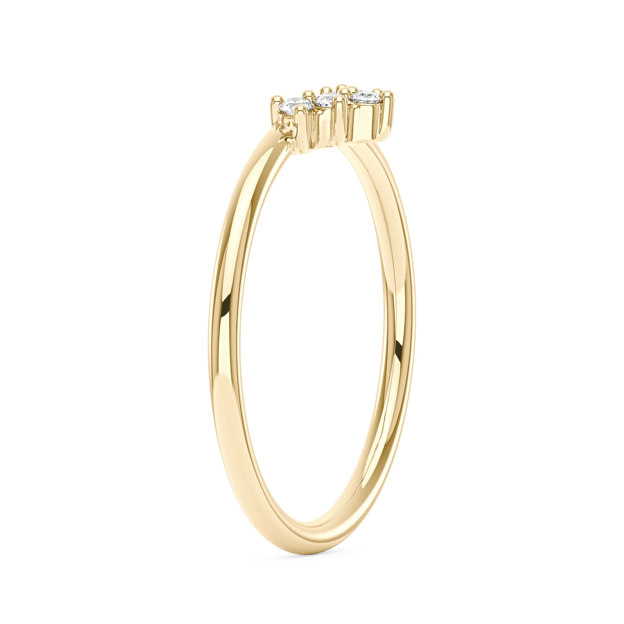 Arched Round 5 Stone Moissanite Wedding Band - Image 5