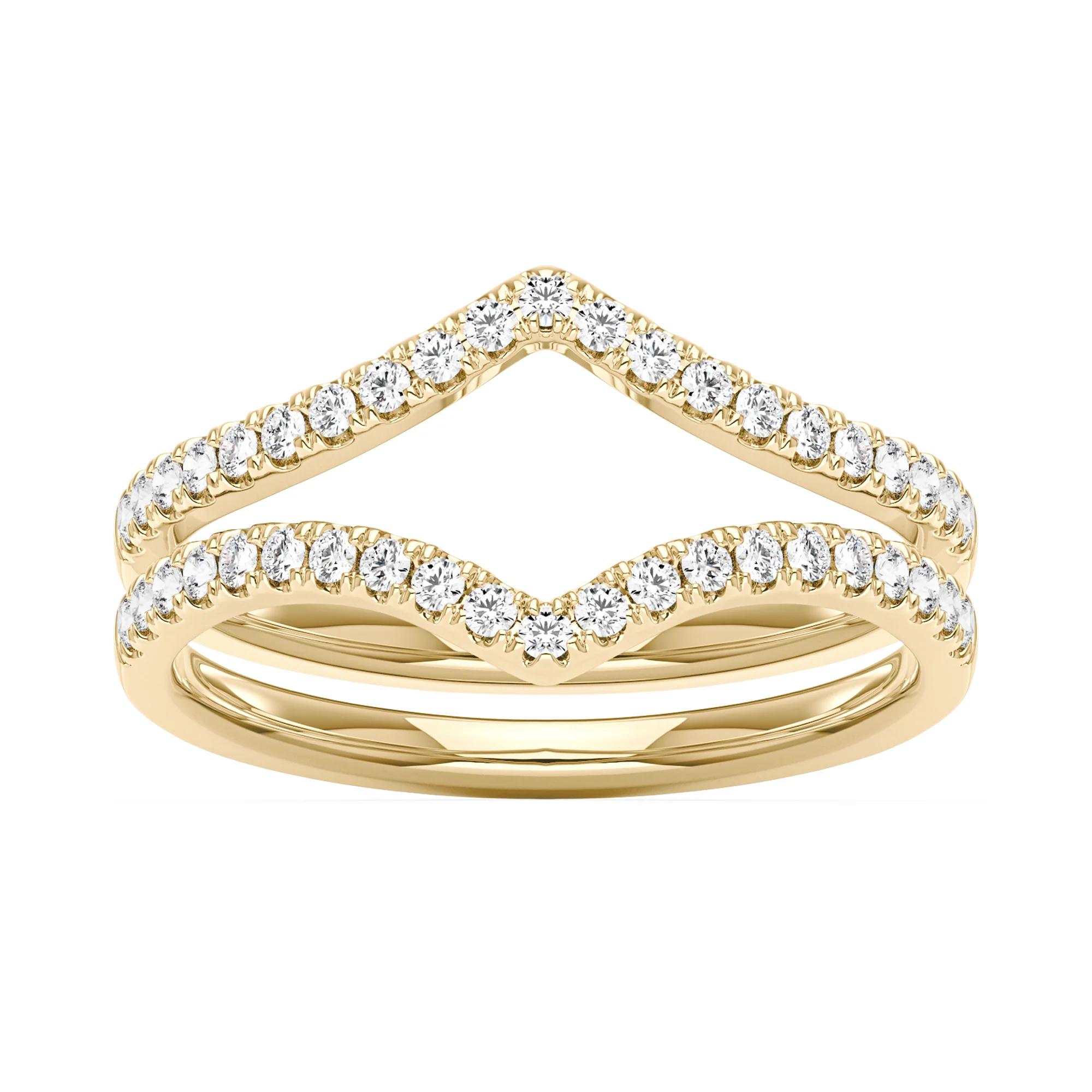 Art Deco Moissanite Pavé Stacking Eternity Ring Set - Image 4