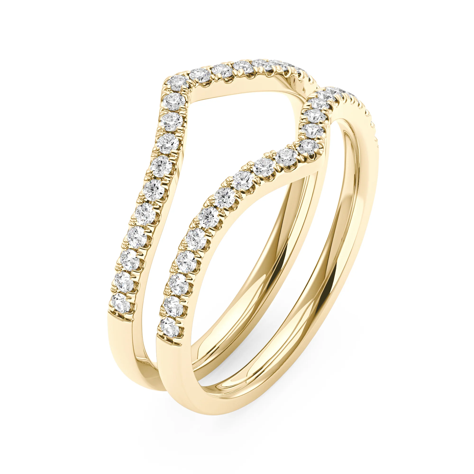 Art Deco Moissanite Pavé Stacking Eternity Ring Set - Image 5