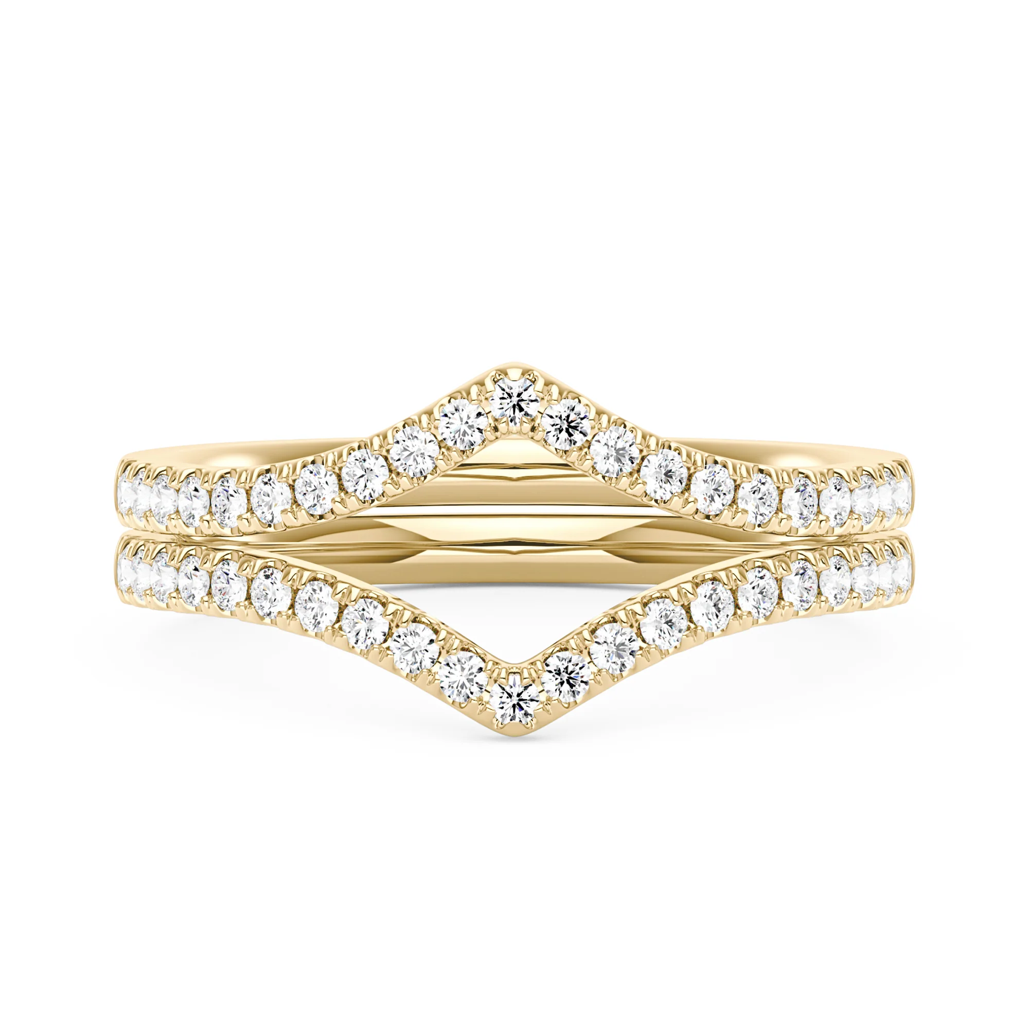 Art Deco Moissanite Pavé Stacking Eternity Ring Set - Image 6