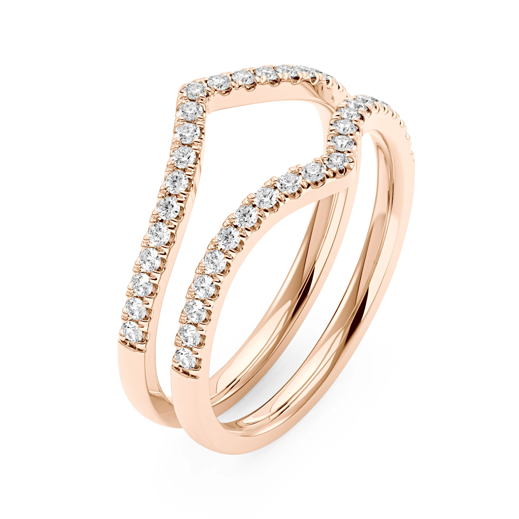 Art Deco Moissanite Pavé Stacking Eternity Ring Set - Image 8