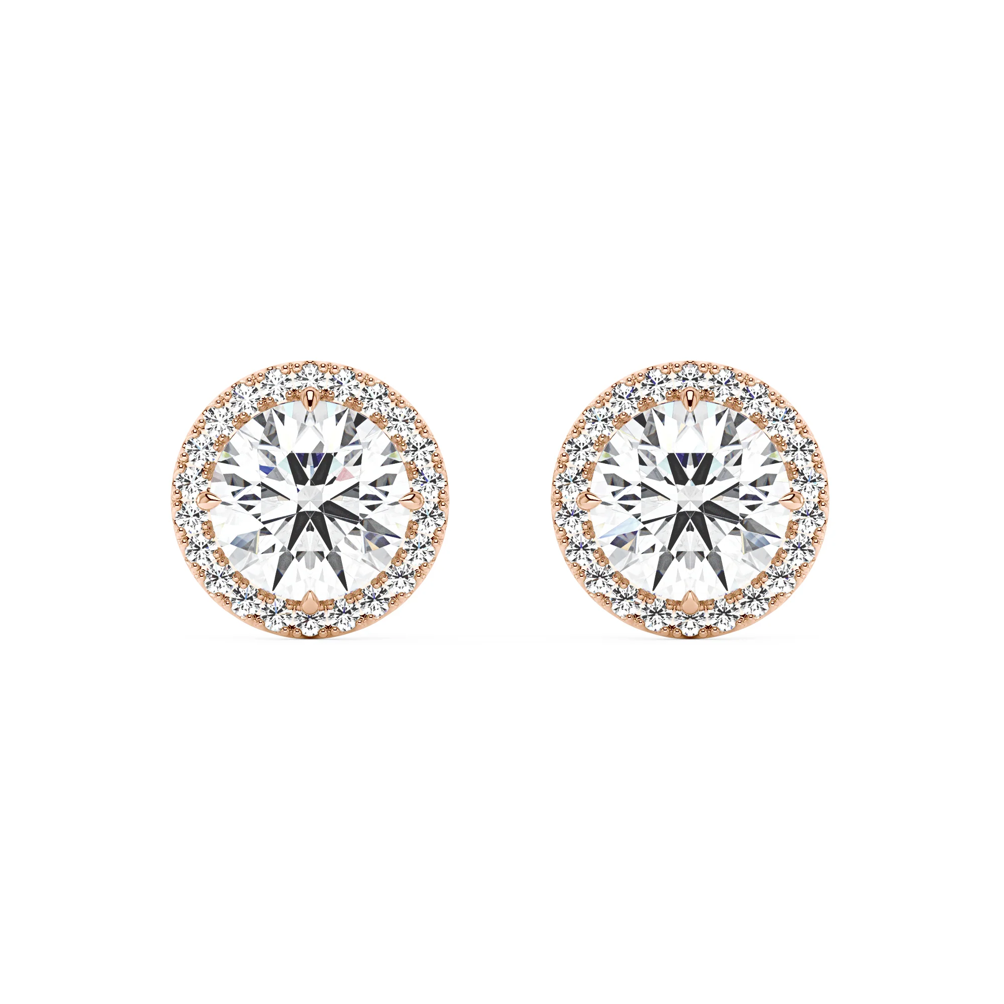 Moissanite Halo Style Stud Earrings - Image 7