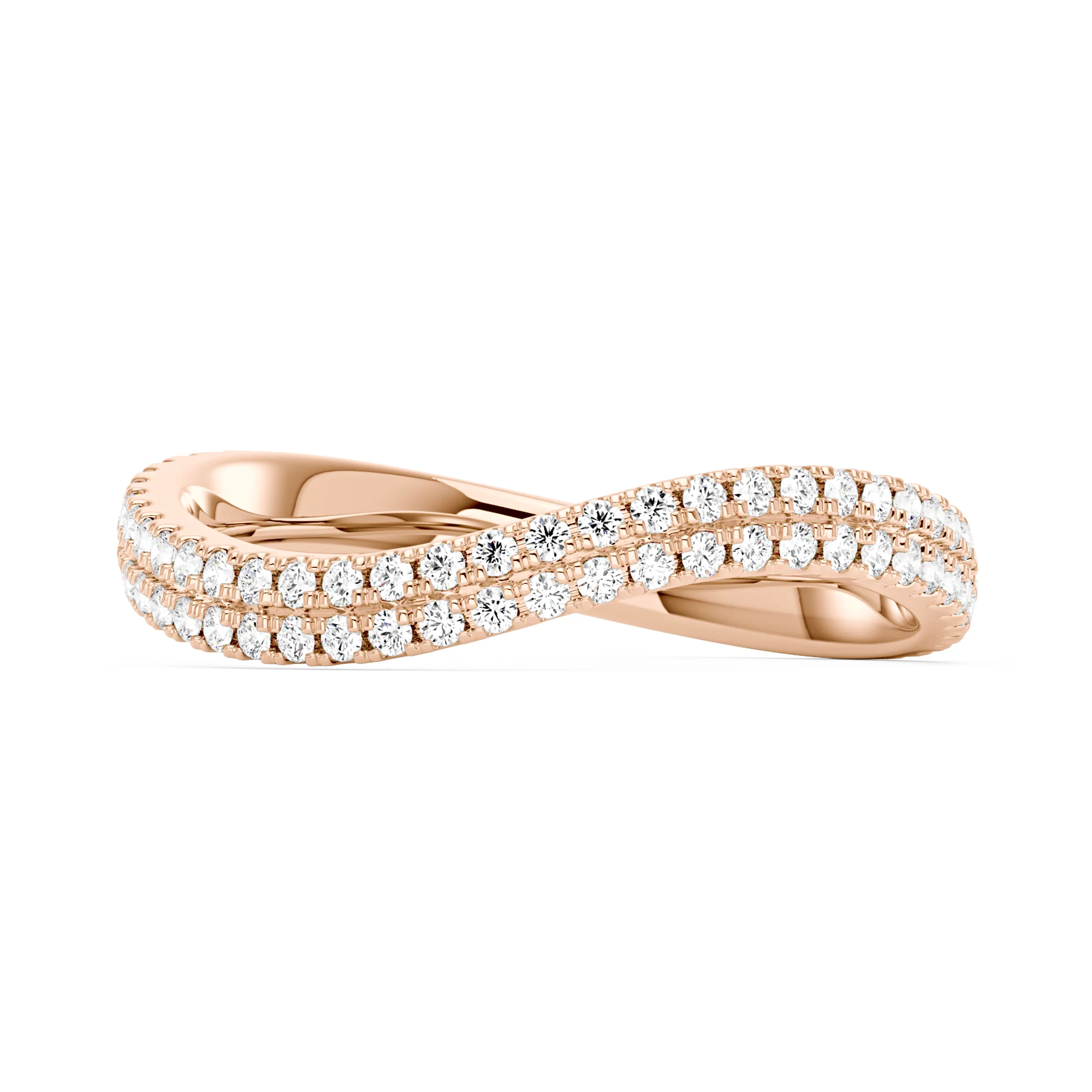 Nature Inspired Moissanite Wave Pavé Half Eternity Band - Image 7