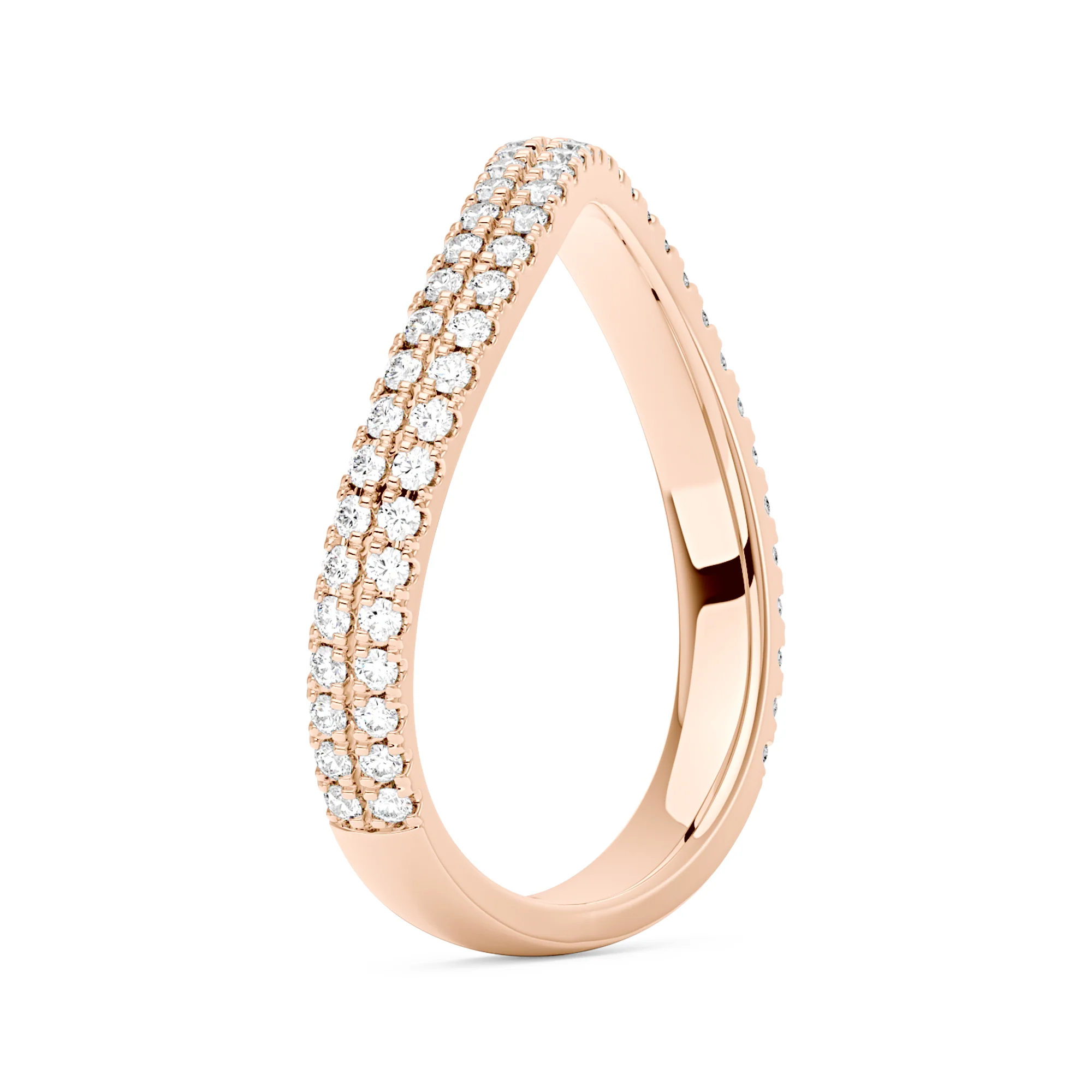 Nature Inspired Moissanite Wave Pavé Half Eternity Band - Image 8