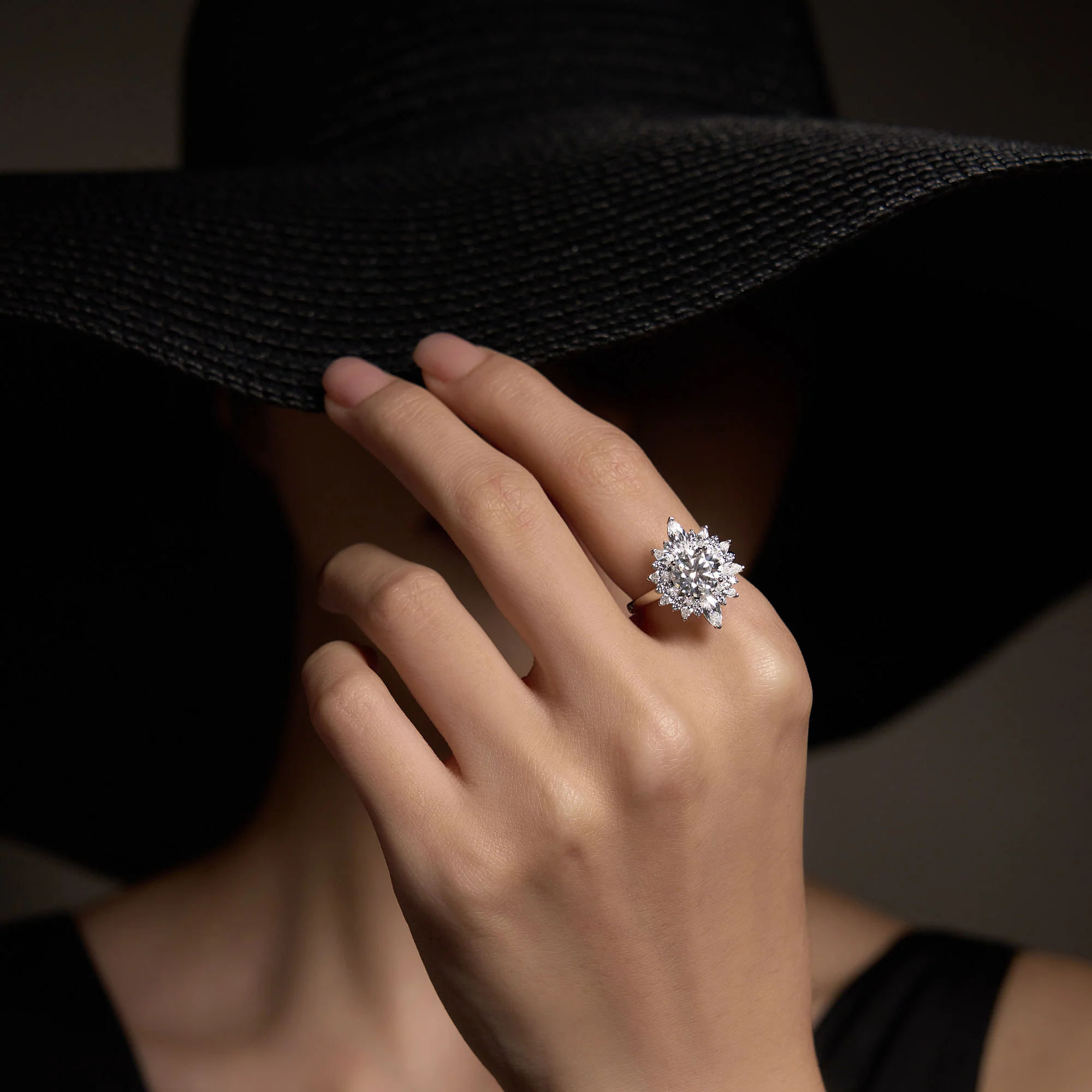 Nature Inspired Floral Moissanite Ring - Image 10