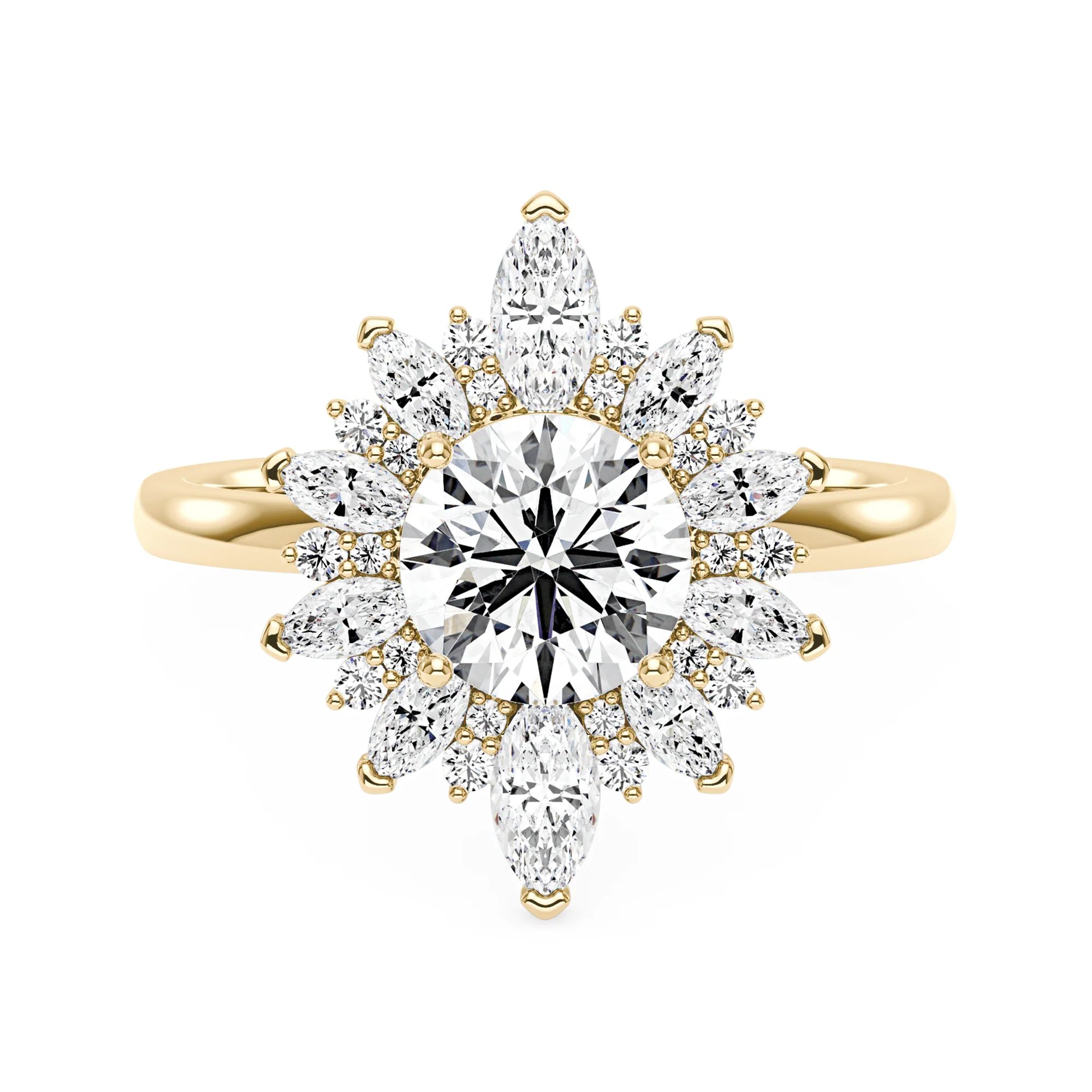 Nature Inspired Floral Moissanite Ring - Image 4