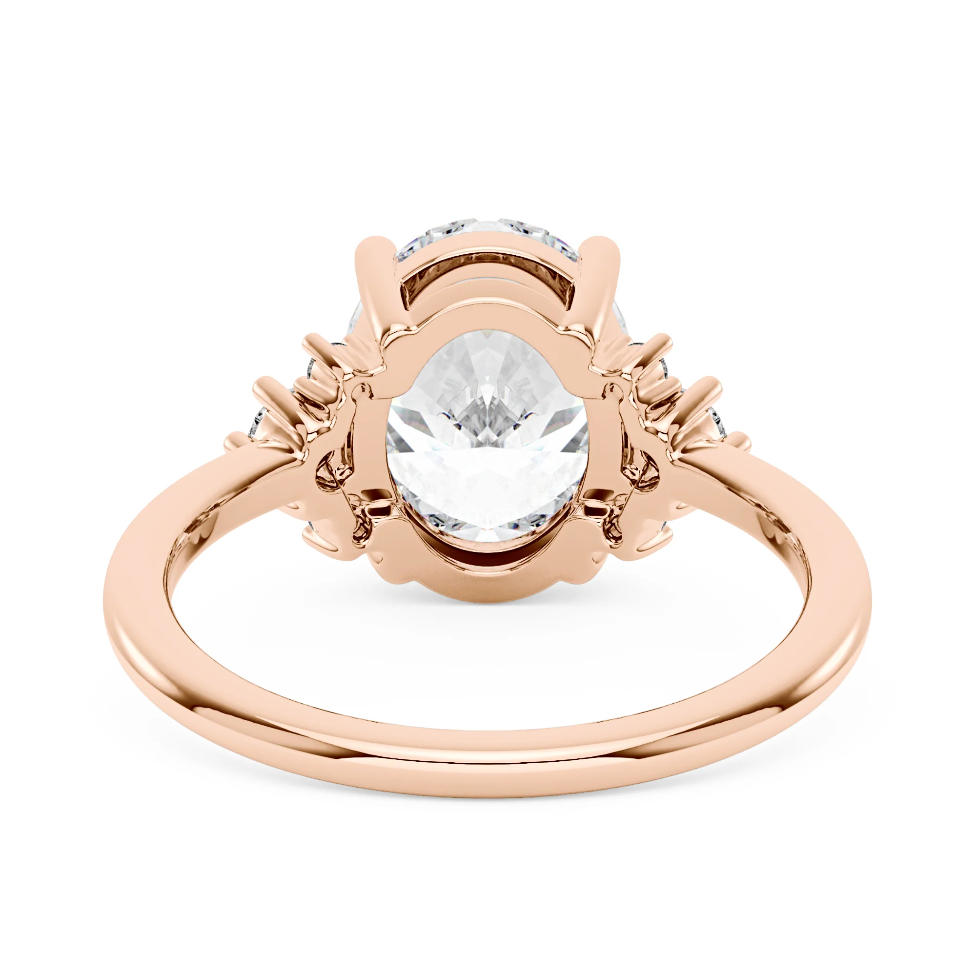 Oval and Round Cut Moissanite Cluster Ring - Image 9