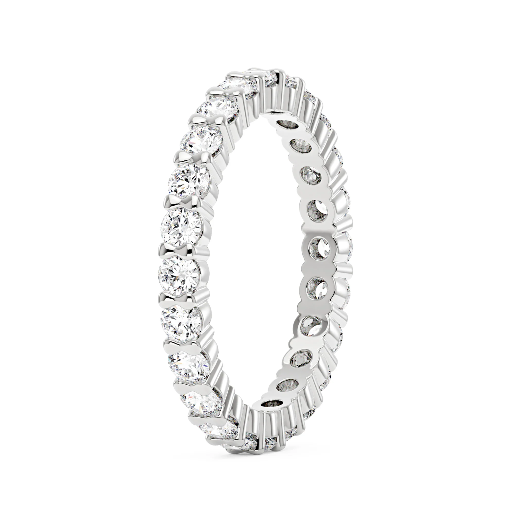 Elongated Oval Cut Moissanite Engagement Ring and Pavé Wedding Band Set - Image 9