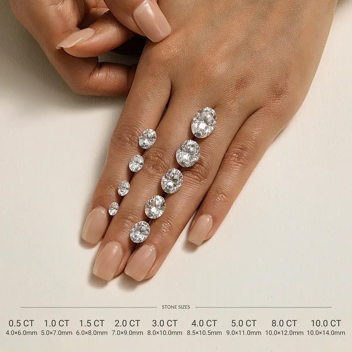 Oval Moissanite Cluster Ring - Image 10