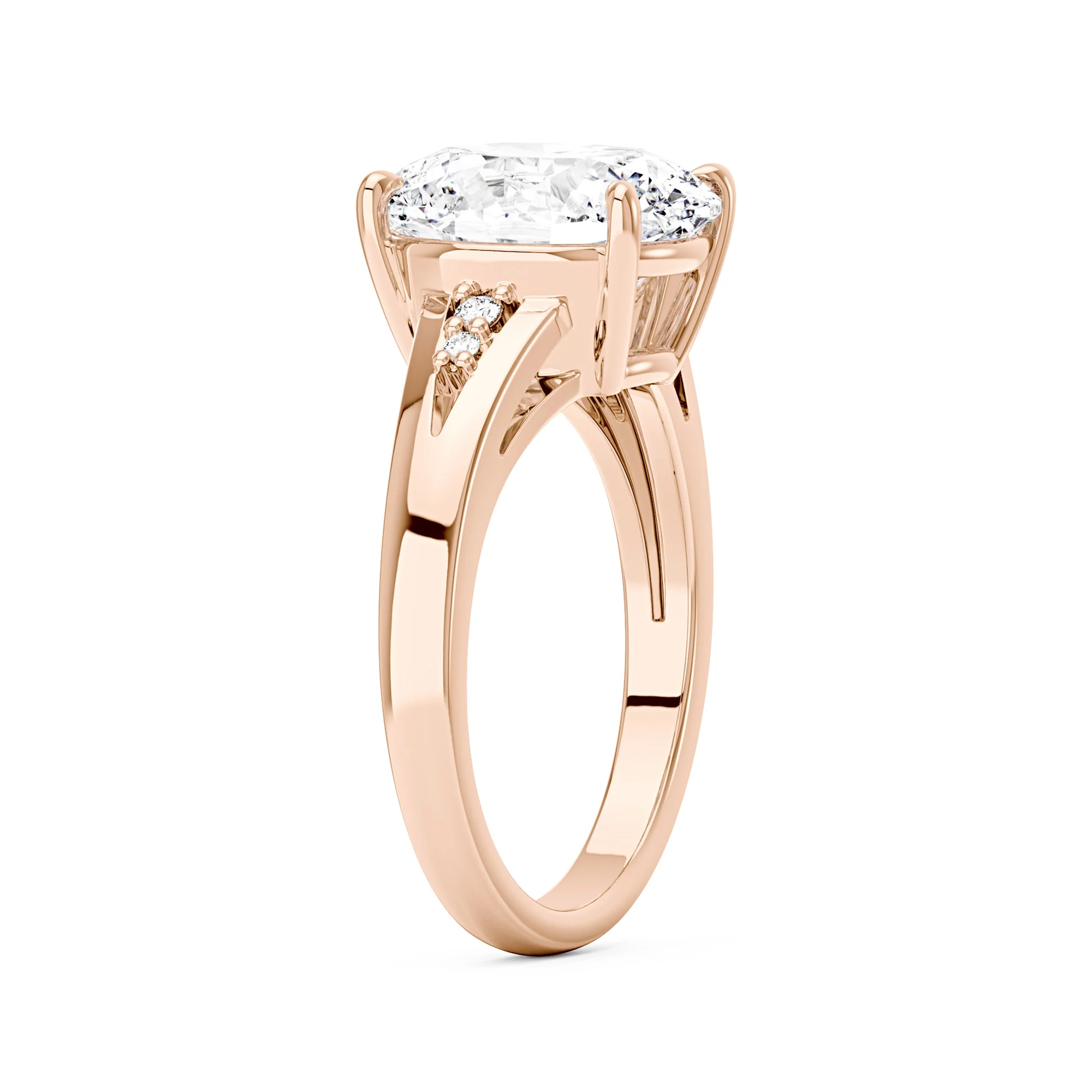 Oval Moissanite Side Accent Engagement Ring - Image 8
