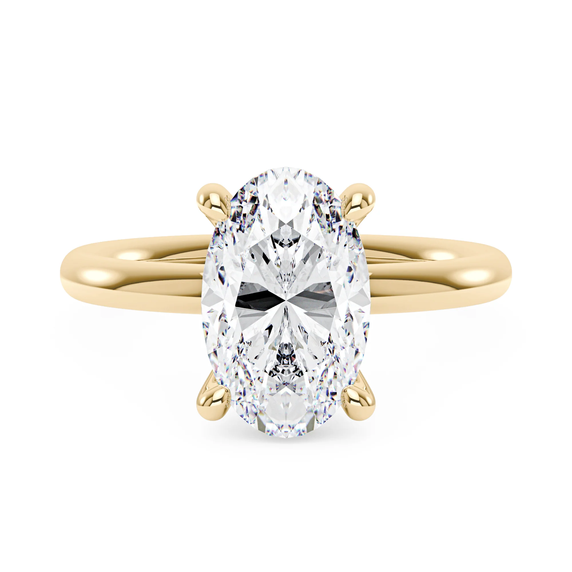 Oval Cut Moissanite Engagement Ring and Half Eternity Band Bridal Ring Set - Image 5
