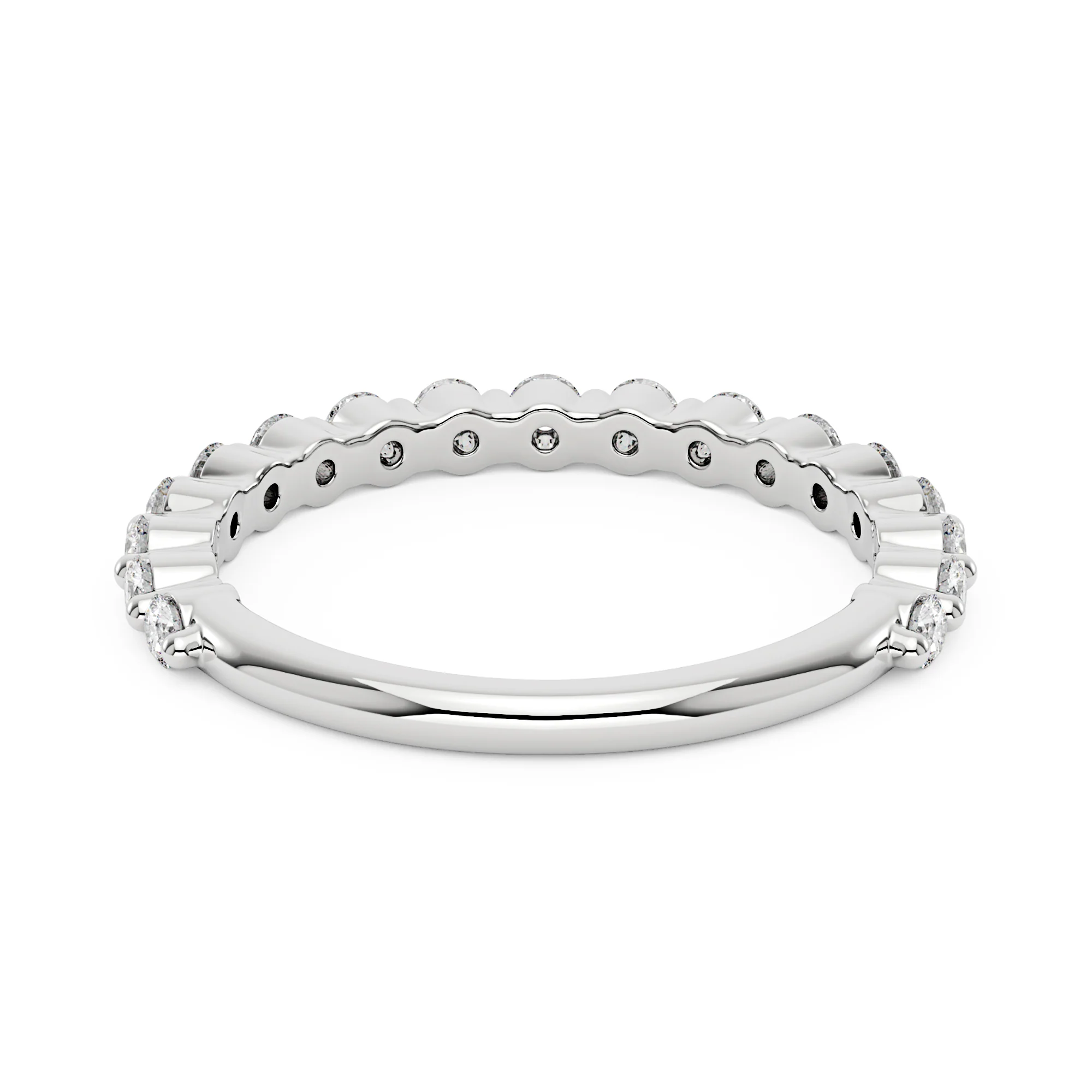 Oval Cut Moissanite Ring and Half Eternity Band Wedding Ring Set - Image 10