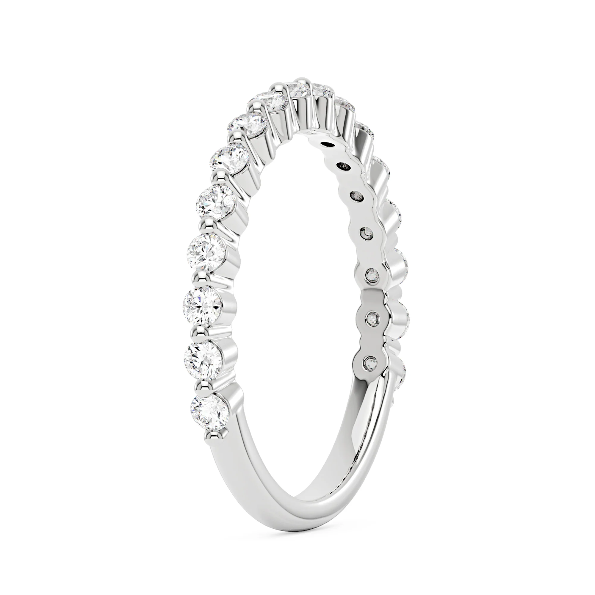 Oval Cut Moissanite Ring and Half Eternity Band Wedding Ring Set - Image 9