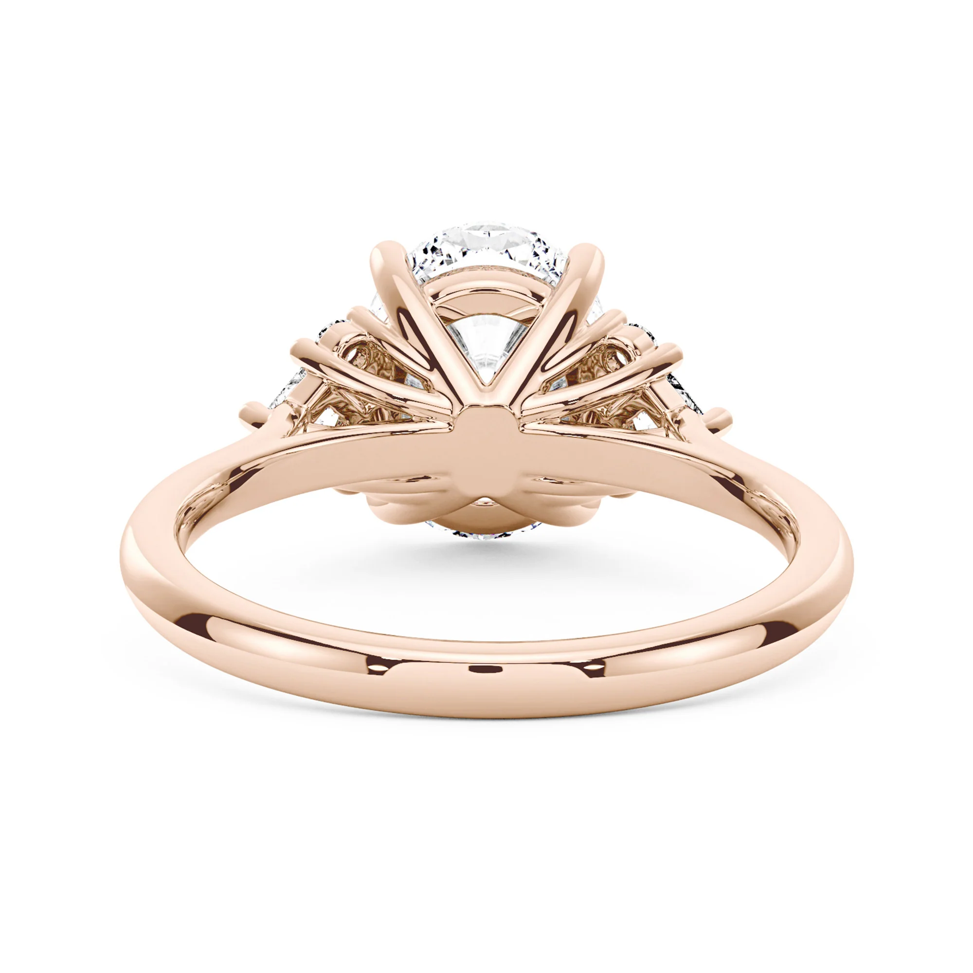 Oval Cut Moissanite Cluster Engagement Ring - Image 9