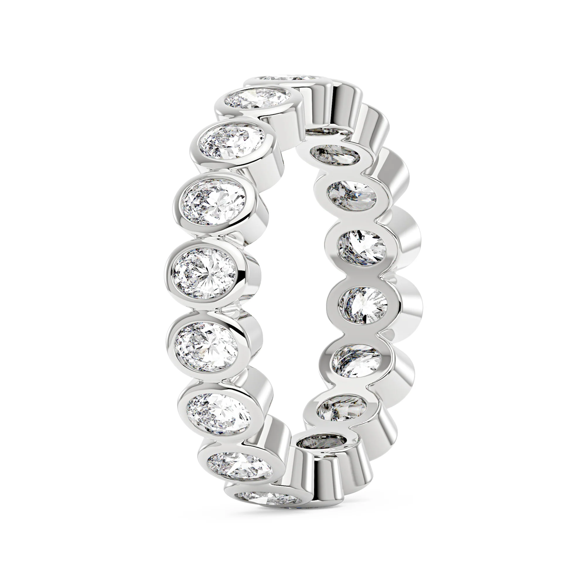 Oval Moissanite Bezel Eternity Band - Image 5