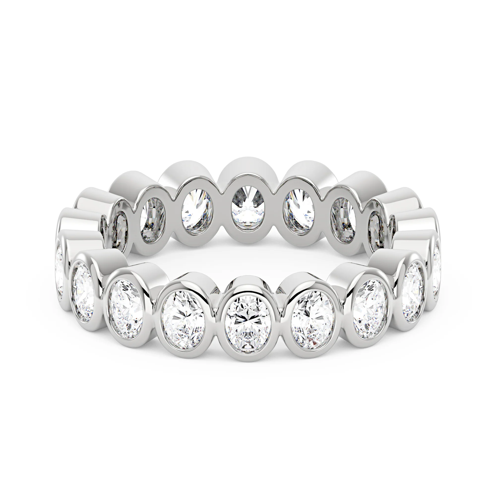 Oval Moissanite Bezel Eternity Band - Image 6