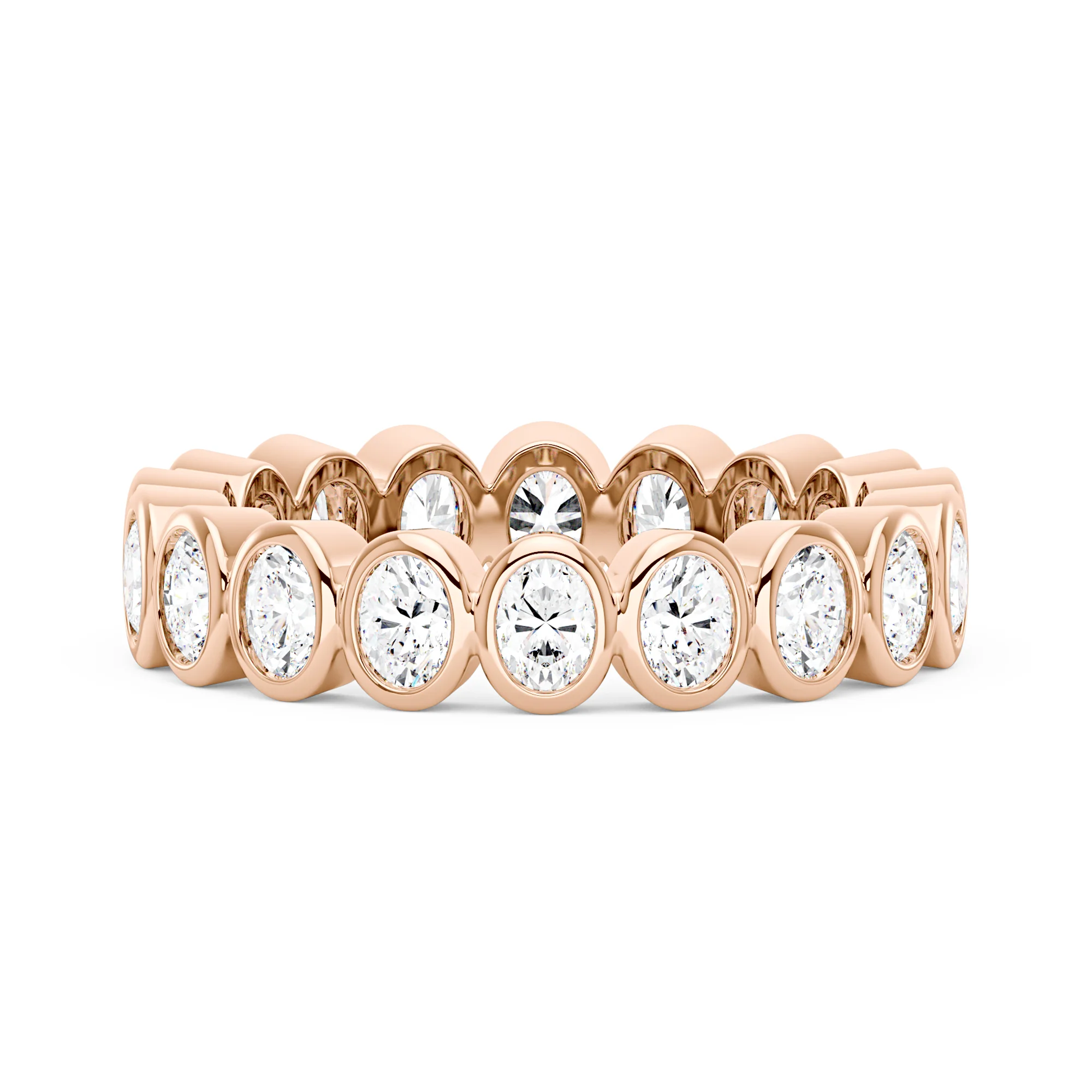 Oval Moissanite Bezel Eternity Band - Image 7
