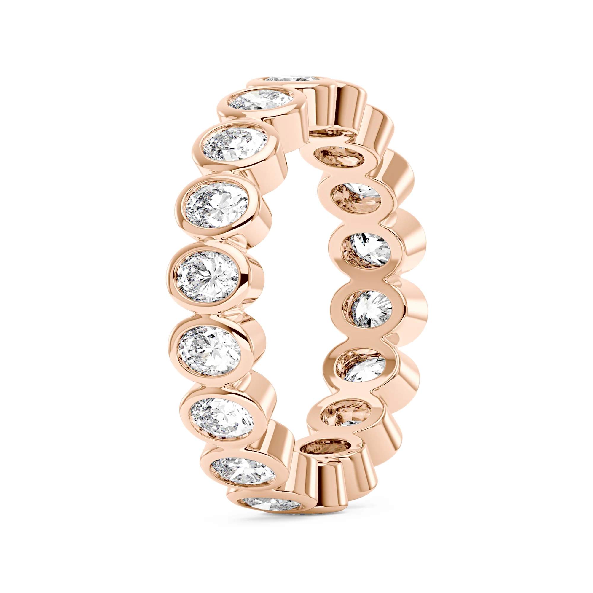 Oval Moissanite Bezel Eternity Band - Image 8