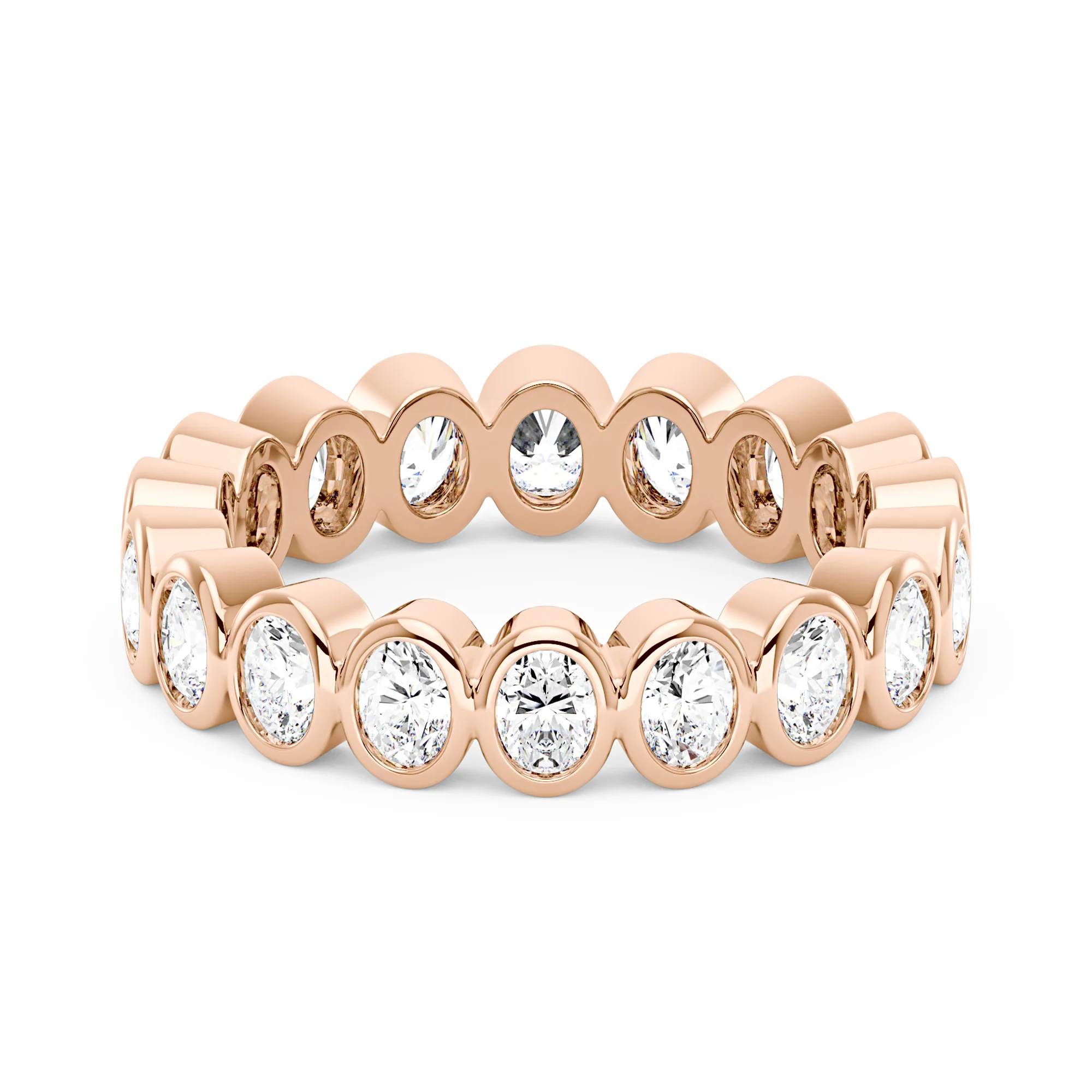 Oval Moissanite Bezel Eternity Band - Image 9