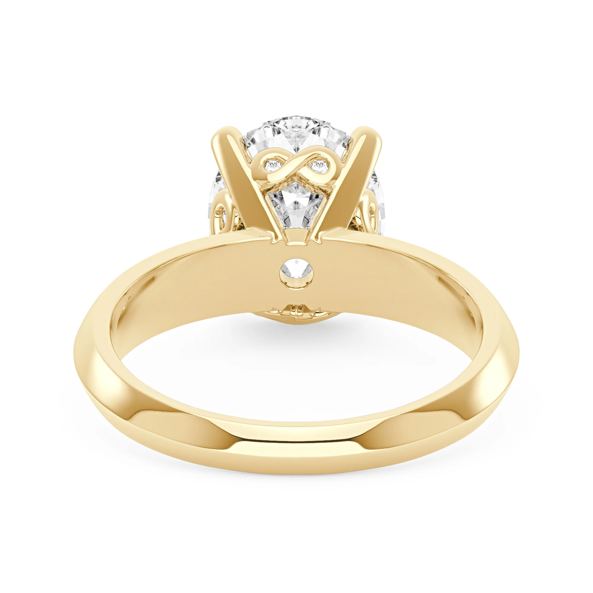 Oval Moissanite Engagement Ring with Pavé Double Row Band - Image 6