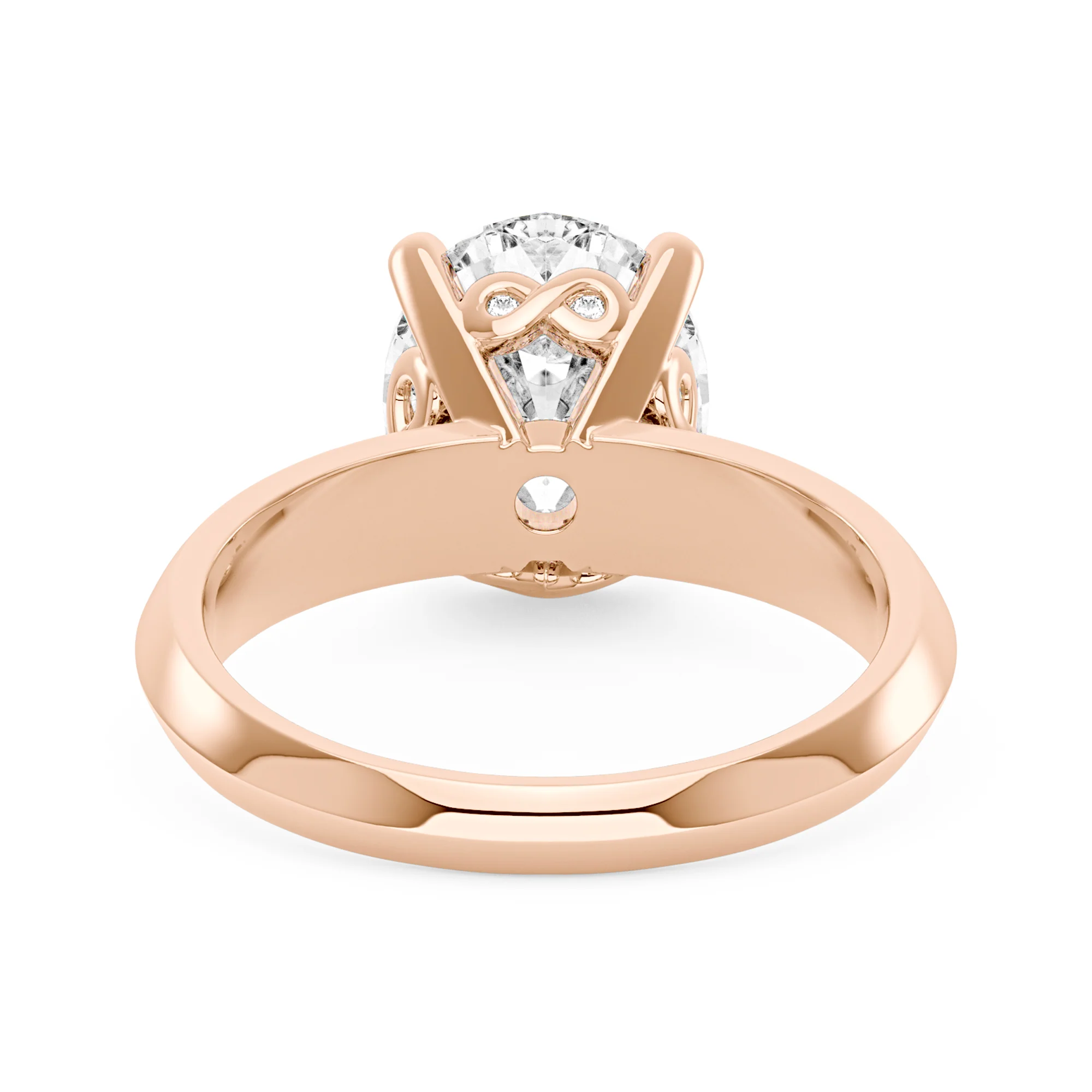 Oval Moissanite Engagement Ring with Pavé Double Row Band - Image 9