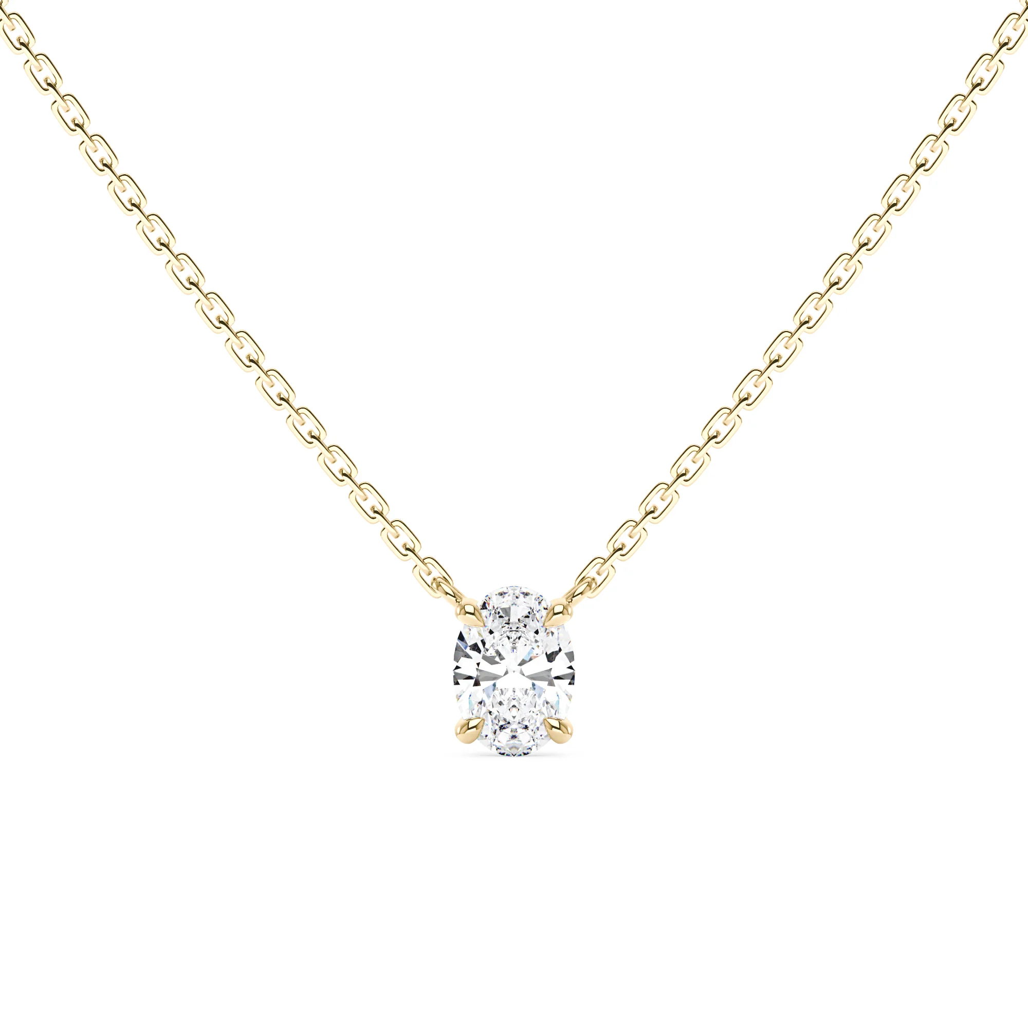Oval Moissanite Pendant Necklace - Image 4